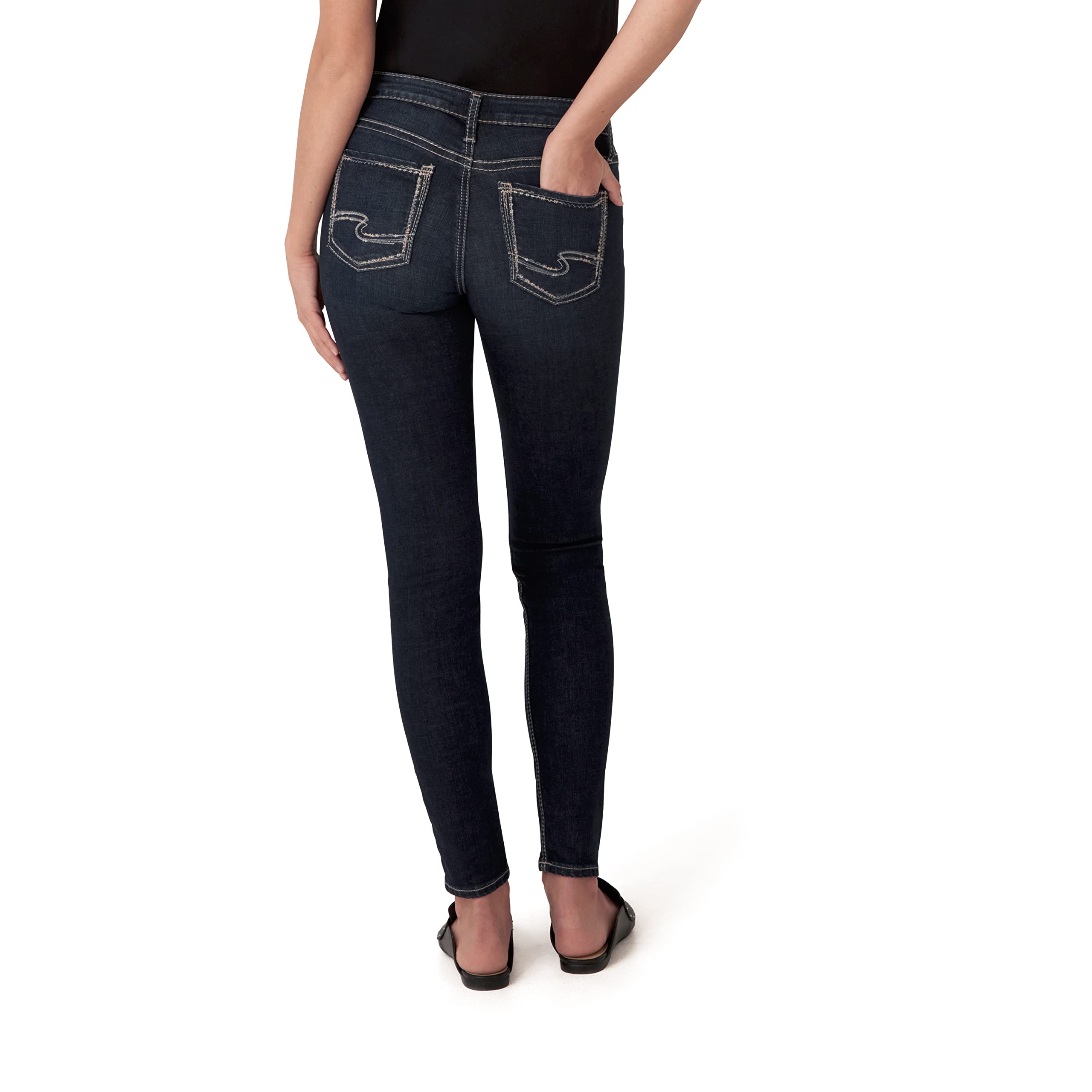 Silver Jeans Co. Women's Suki Mid Rise Skinny Jeans - Classic Stretch Denim Pants for Casual Wear & Everyday Outfits | Perfect for Work, Date Night & Weekend Looks