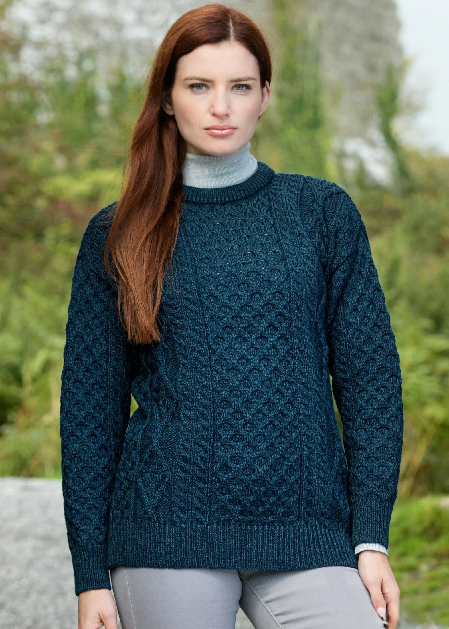 Authentic Inis Mor Aran Sweater - Premium Irish Wool Knitwear for Men & Women | Blackwatch Plaid | Perfect for Winter, Fall & Outdoor Adventures