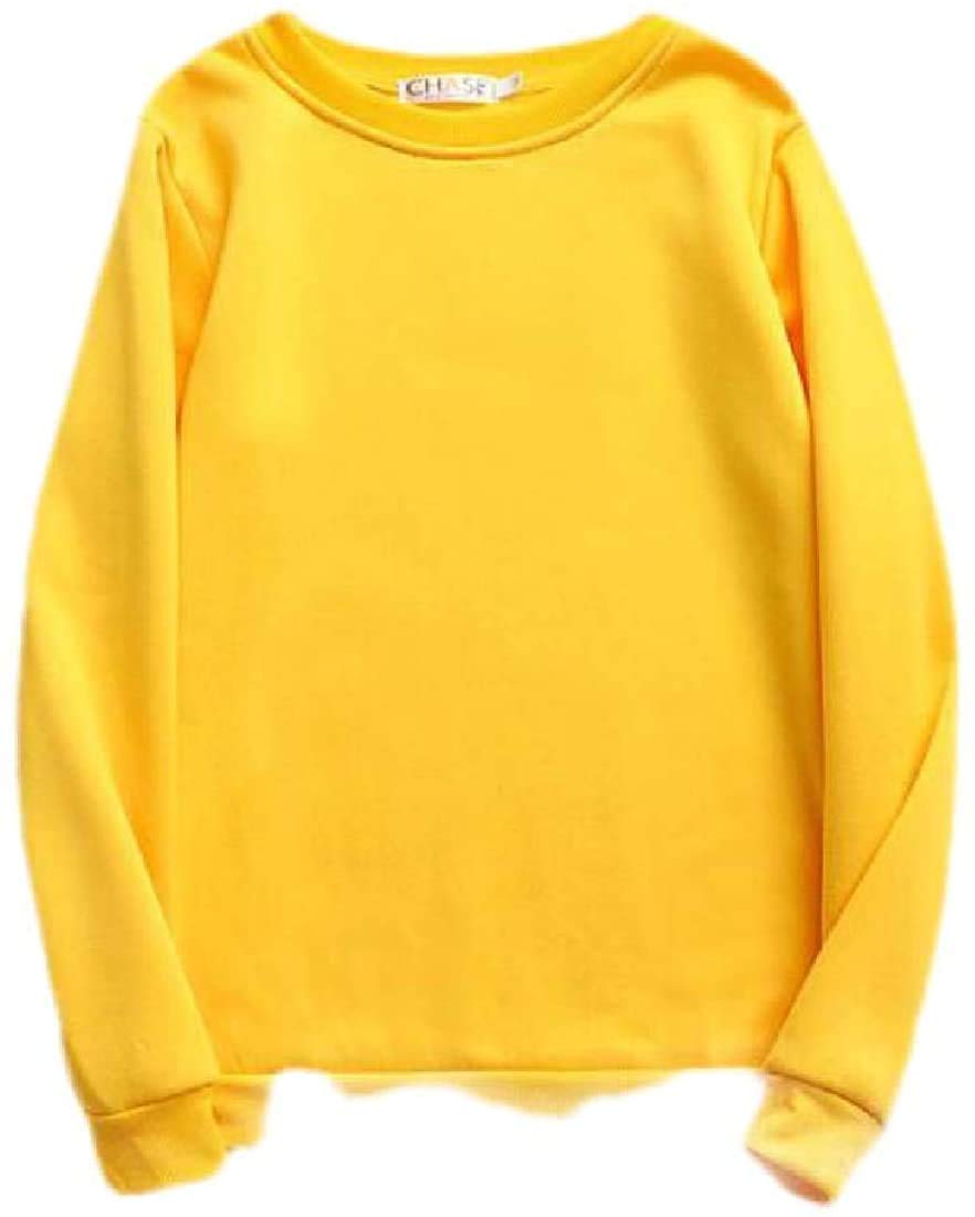 Women's Fleece Pullover Sweatshirt - Long Sleeve Crewneck Solid Color Casual Top for Winter | Cozy Loungewear, Outdoor Activities & Layering Essential