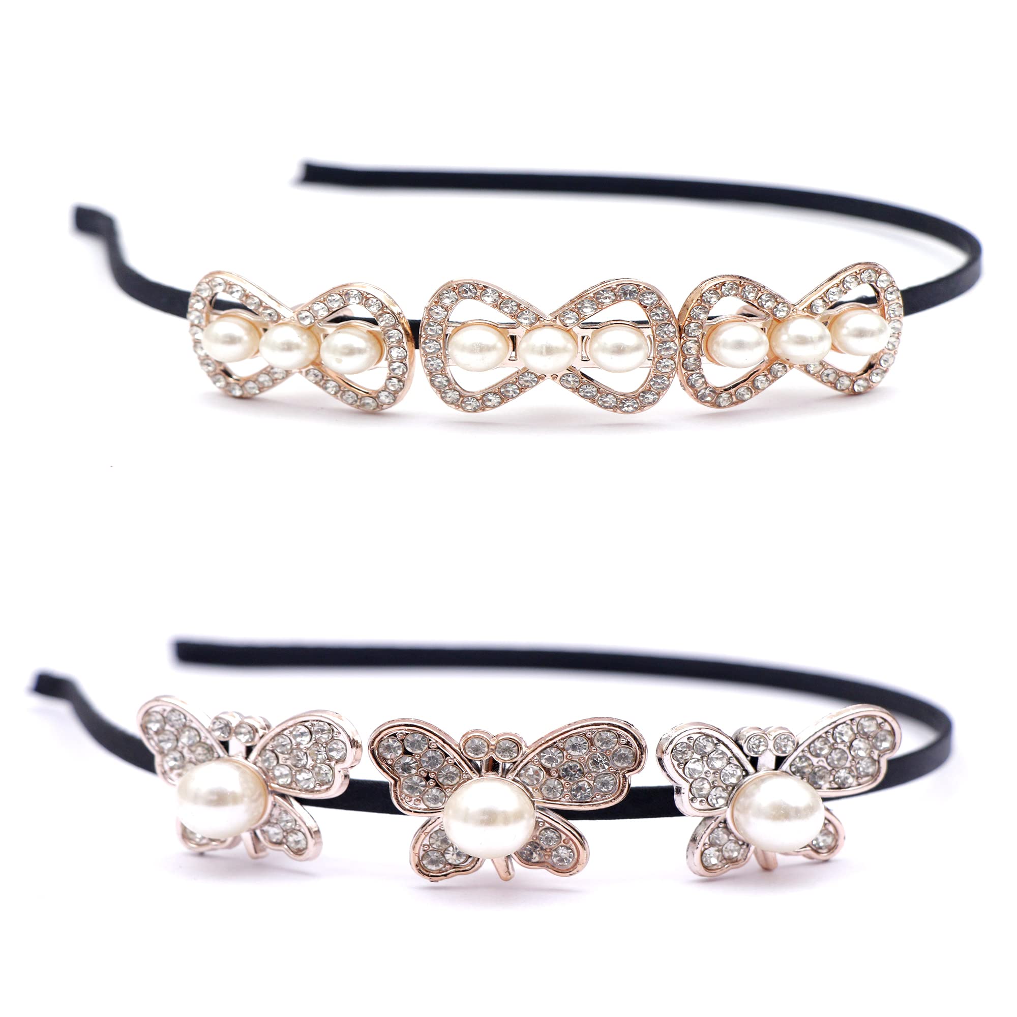 Elegant White Shiny Hair Bands for Women & Girls – 2PCS Set for Weddings, Parties & Special Occasions | Hair Accessories, Head Wraps & Beauty Care
