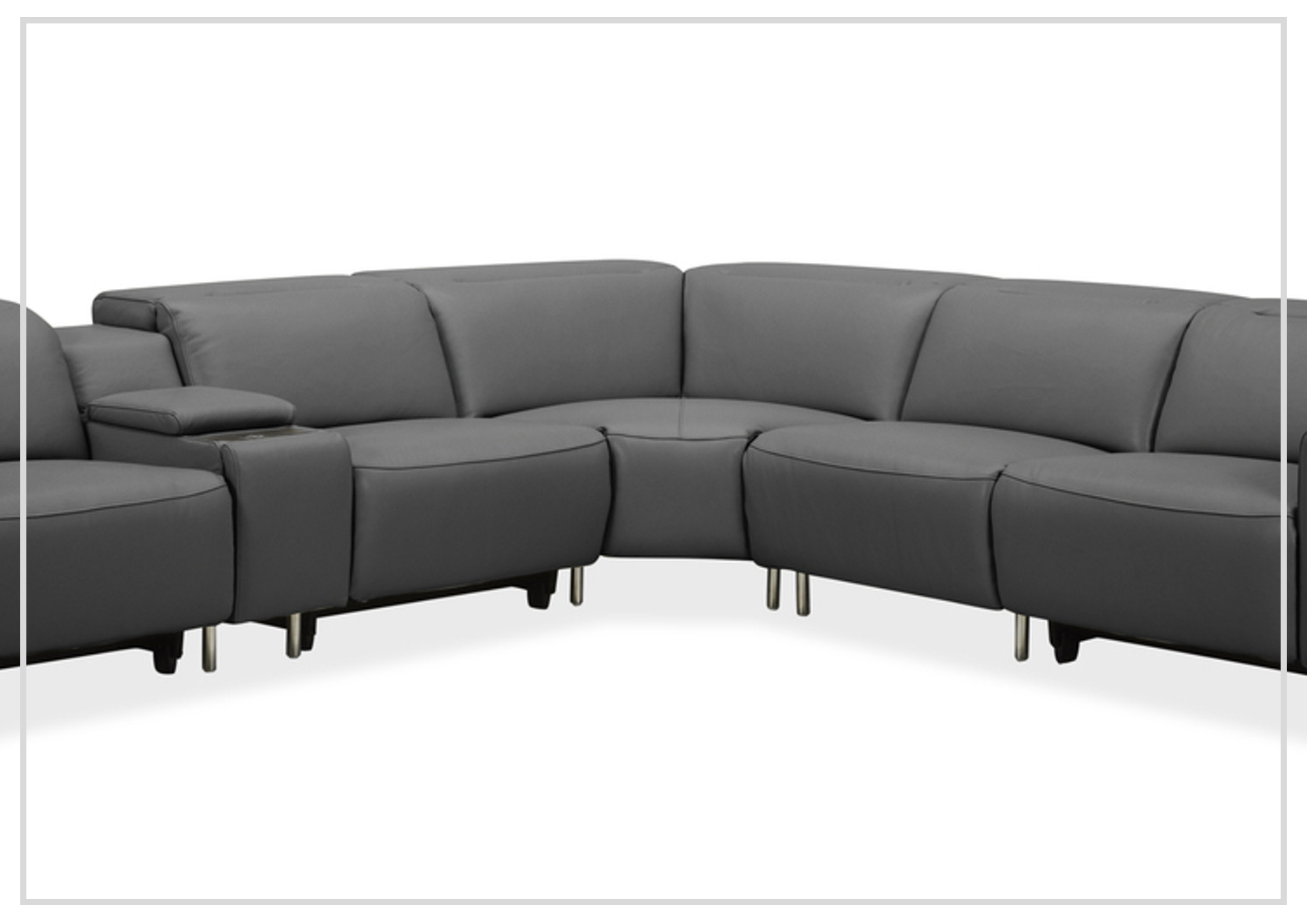 Gio Italia Picasso 6-Piece Motion Recliner Sectional Sofa Set with Power Recline & Cup Holders - Modern L-Shaped Living Room Furniture for Home Theater & Family Gatherings