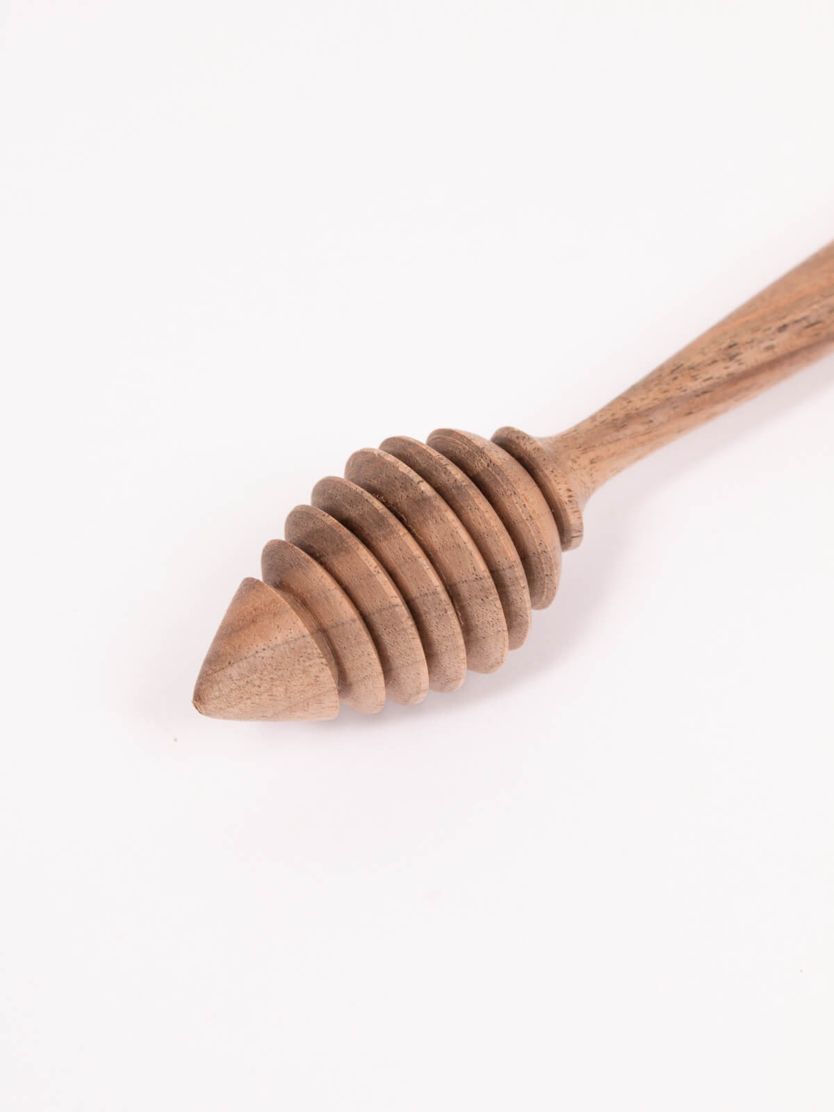 Premium Walnut Wood Honey Dipper - Natural Wooden Honey Stirrer for Tea, Coffee & Baking - Handcrafted Kitchen Utensil for Drizzling & Serving Honey