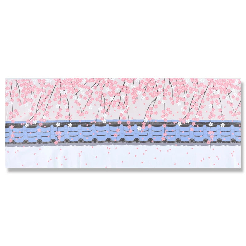 Authentic Kyo Yuzen Dyed Japanese Tenugui Hand Towel - Cherry Blossom Design | Traditional Kyoto Craftsmanship | Perfect for Tea Ceremony, Gift & Home Decor