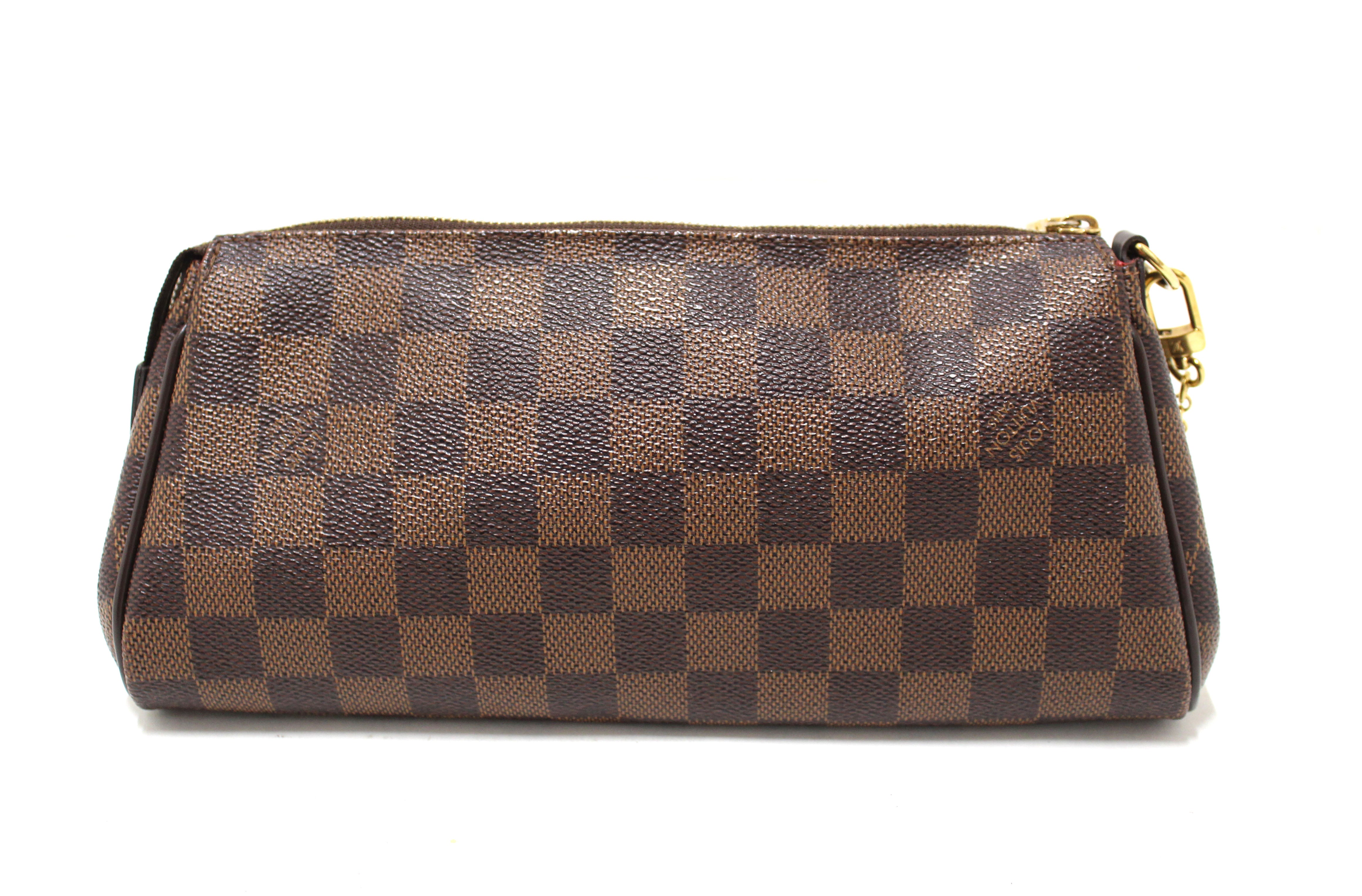 Authentic Louis Vuitton Damier Ebene Canvas Eva Clutch Bag - Luxury Crossbody Purse for Women | Perfect for Evening Parties, Date Nights & Travel Accessories