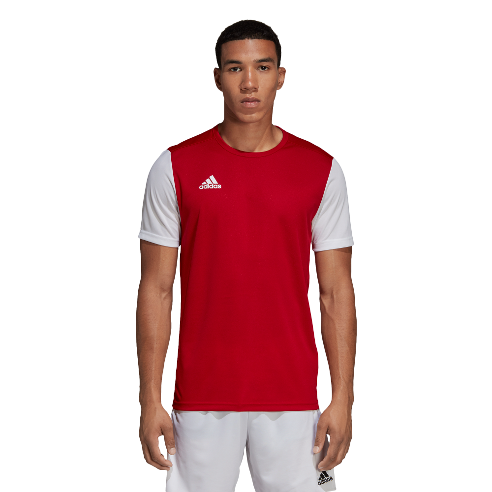 Adidas Youth Estro 19 Soccer Jersey - Red & White Team Uniform for Boys & Girls - Perfect for Youth Soccer Games, Training & Team Sports