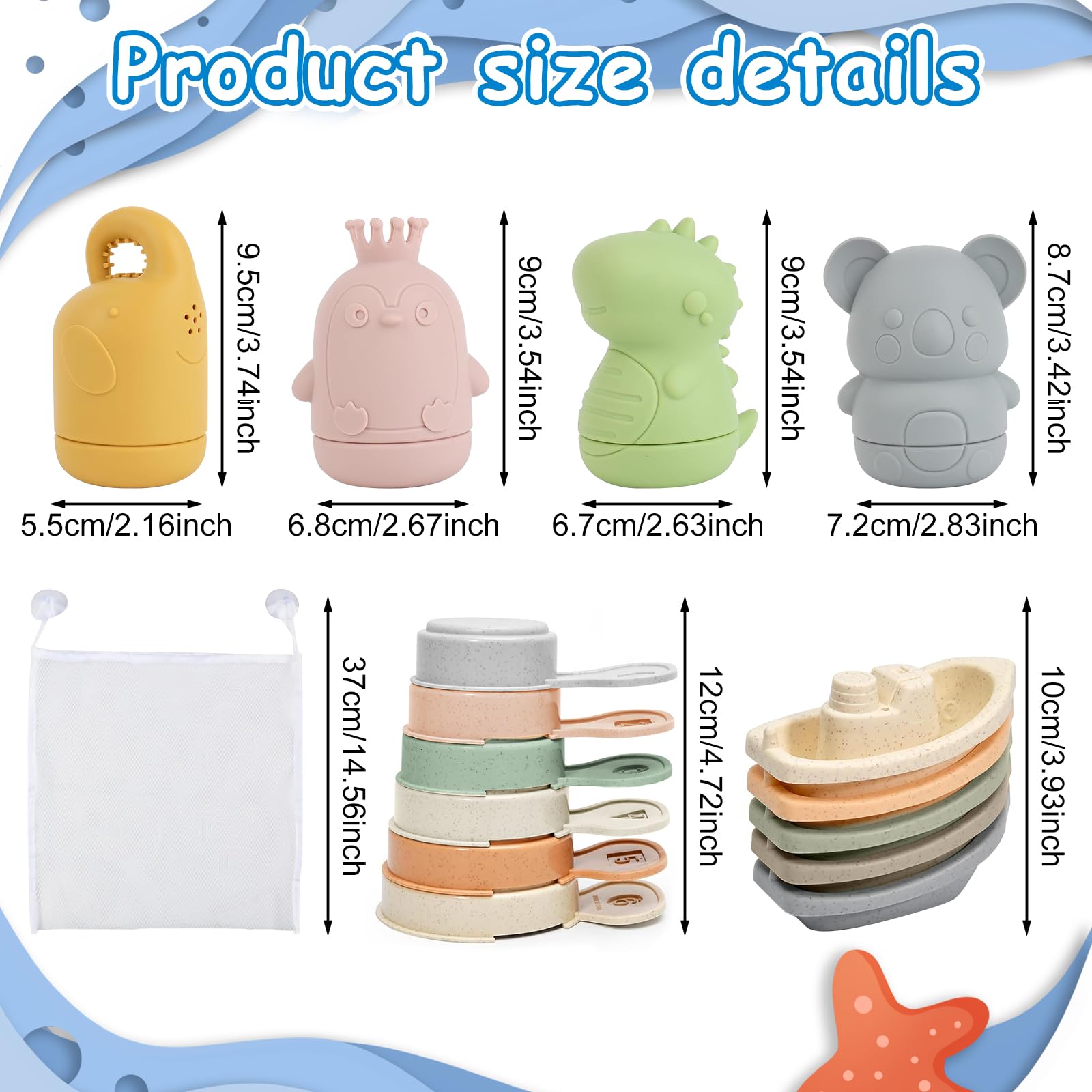 UOY Baby Water Toys for 1+ Year Old - Safe Silicone Bath Toys for Toddlers & Kids - Fun Water Play Gifts for Boys & Girls - Perfect for Bathtime, Pool, Beach & Outdoor Water Activities