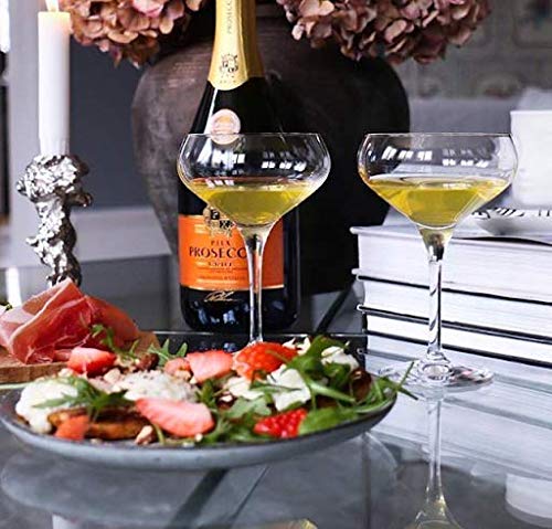 Personalized Orrefors 7oz Crystal Coupe Glasses Set of 4 - Custom Engraved Champagne Glasses for Cocktails, Wedding, Anniversary & Birthday Gifts - Perfect for Celebrations, Housewarming & Elegant Entertaining