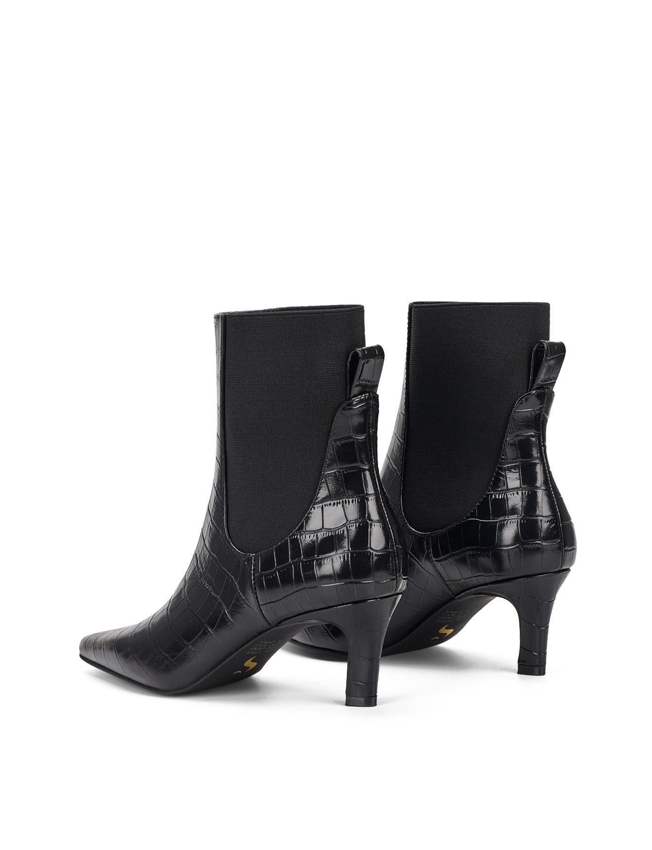 Blair Women's Black Crocodile Leather Ankle Boots - Stylish & Comfortable for Casual Outings, Work & Evening Events