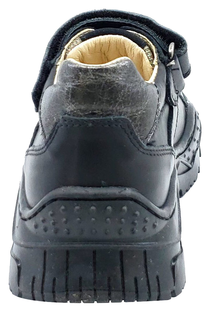 Naturino Axel Leather Shoes for Kids - Boys & Girls Vitello Nero - Stylish & Comfortable for School, Play & Everyday Wear