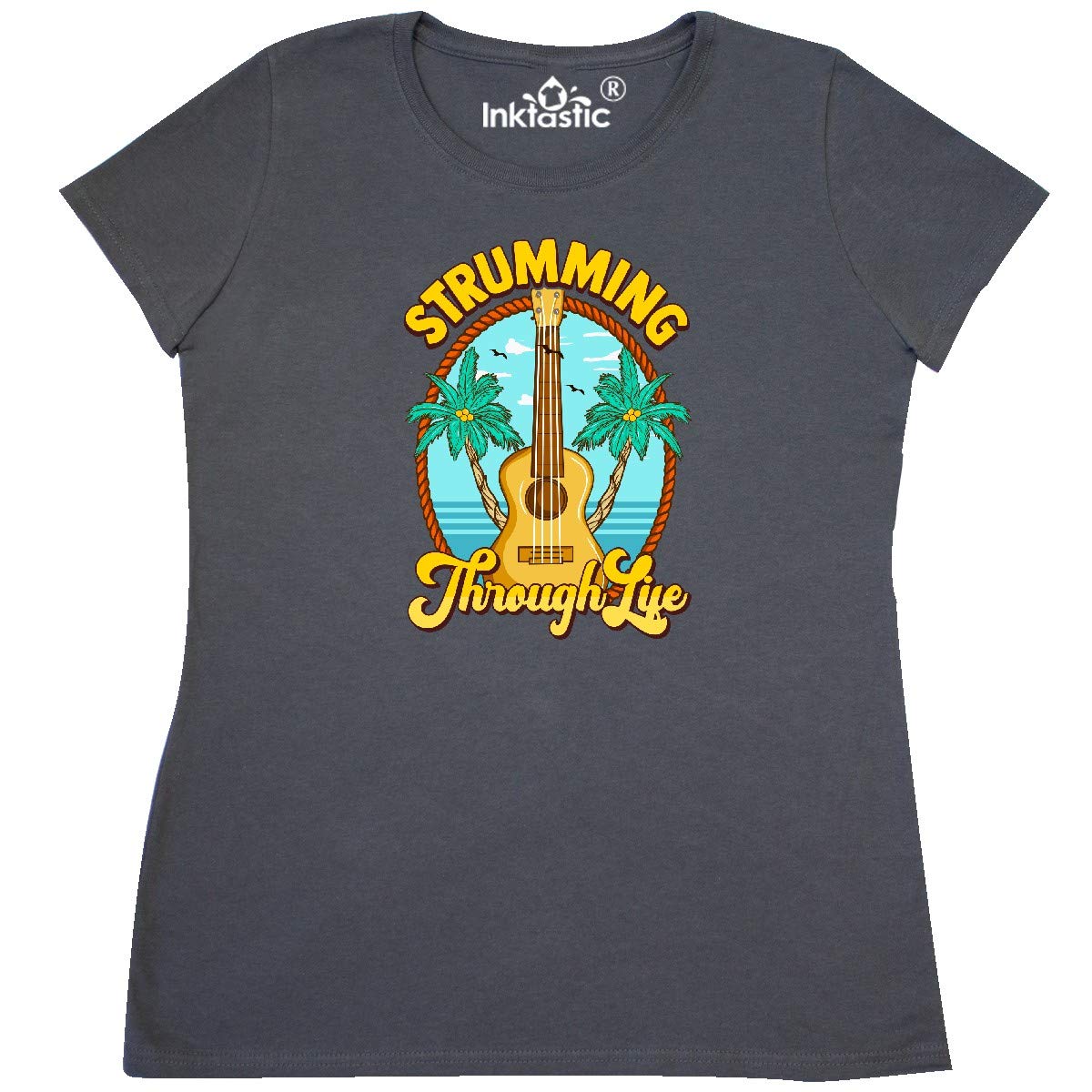 Inktastic Ukulele Hawaiian Music Gift Women's T-Shirt - Perfect for Beach Parties, Music Festivals & Tropical Vacations