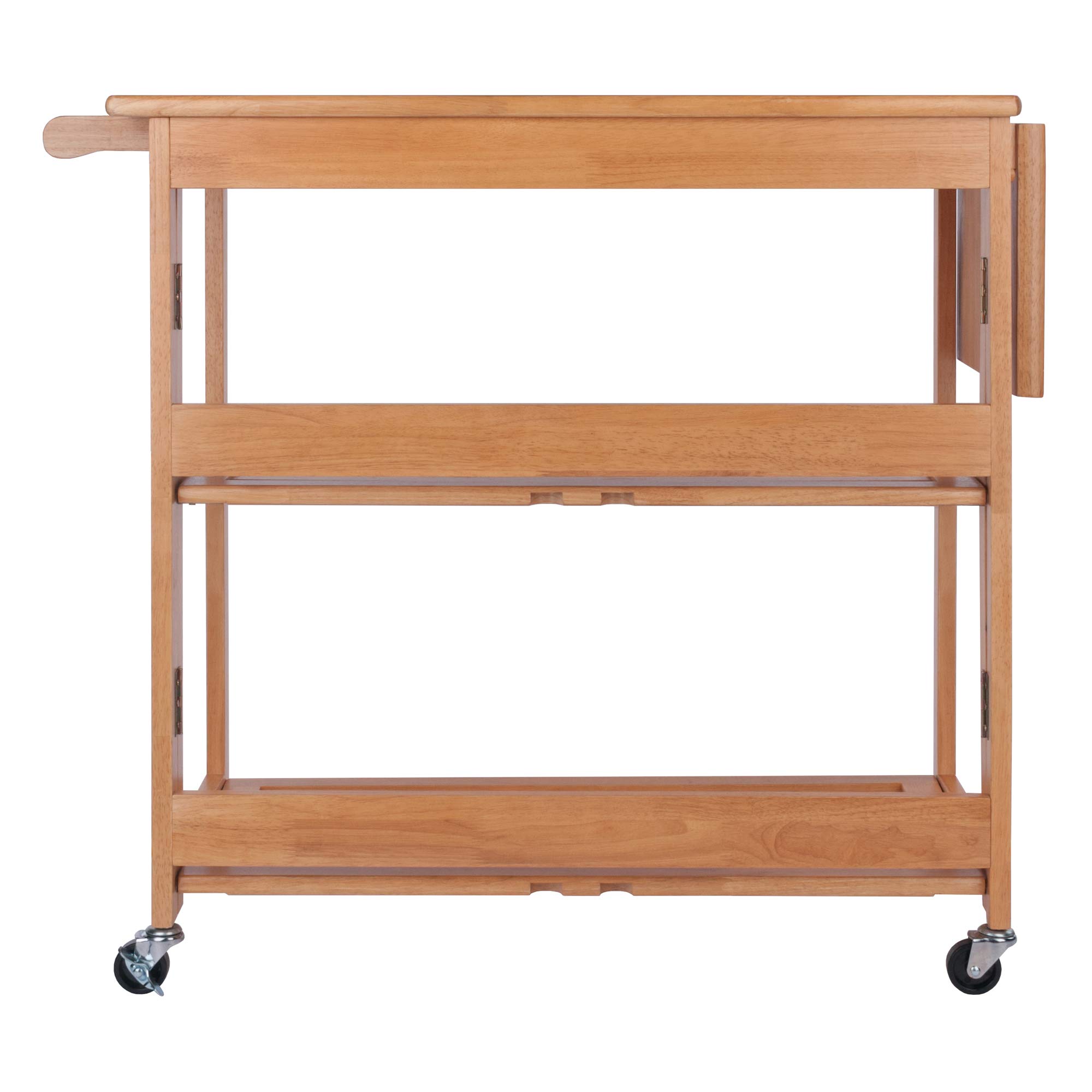 Winsome Radley Light Oak Kitchen Cart - Rolling Island with Storage Shelf for Small Spaces, Kitchen & Dining Room Organization