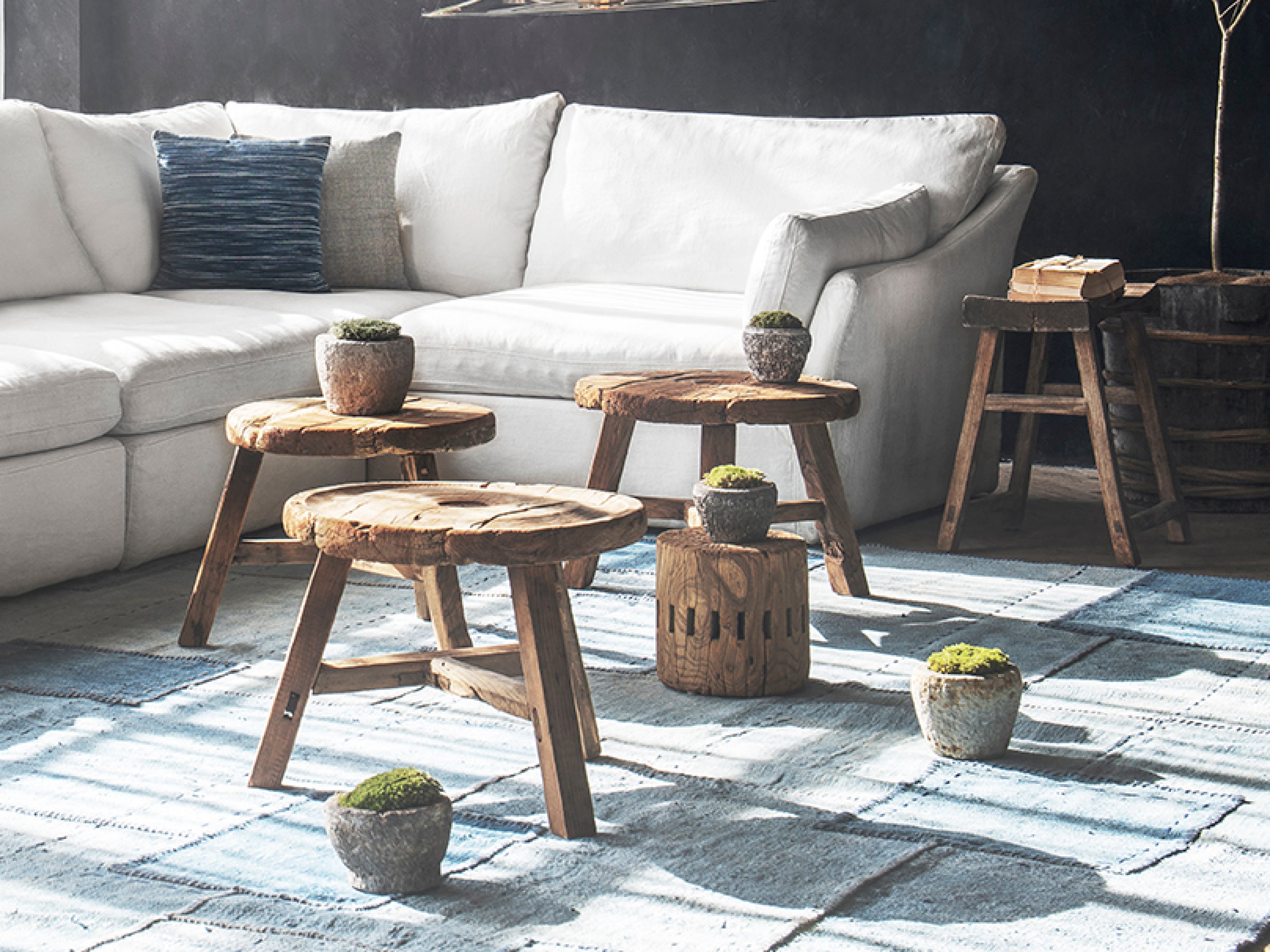 Modern Abode Spoke Side Table - Minimalist Wooden End Table for Living Room, Bedroom & Office - Perfect for Coffee, Books & Decor