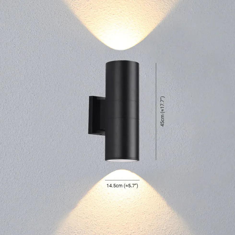 Black Up and Down Outdoor Wall Lights - Modern Exterior Sconce for Patio, Garden, and Porch Lighting