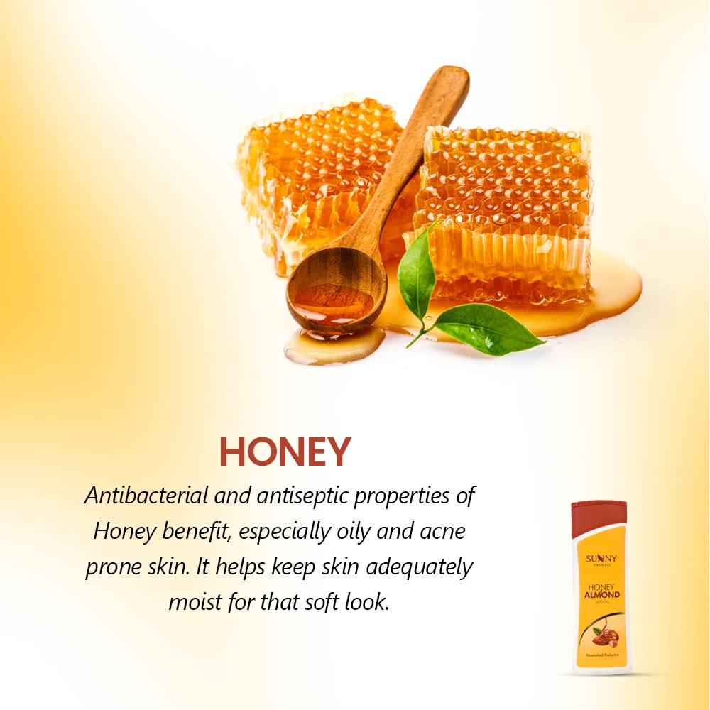 Sunny Honey & Almond Body Lotion with Natural Ingredients - Enriched with Almond Oil for Smooth, Radiant Skin & Honey for Firm, Youthful Skin | 100ml (Pack of 2) | Perfect for Daily Moisturizing, Dry Skin Care & Spa-Like Home Treatment