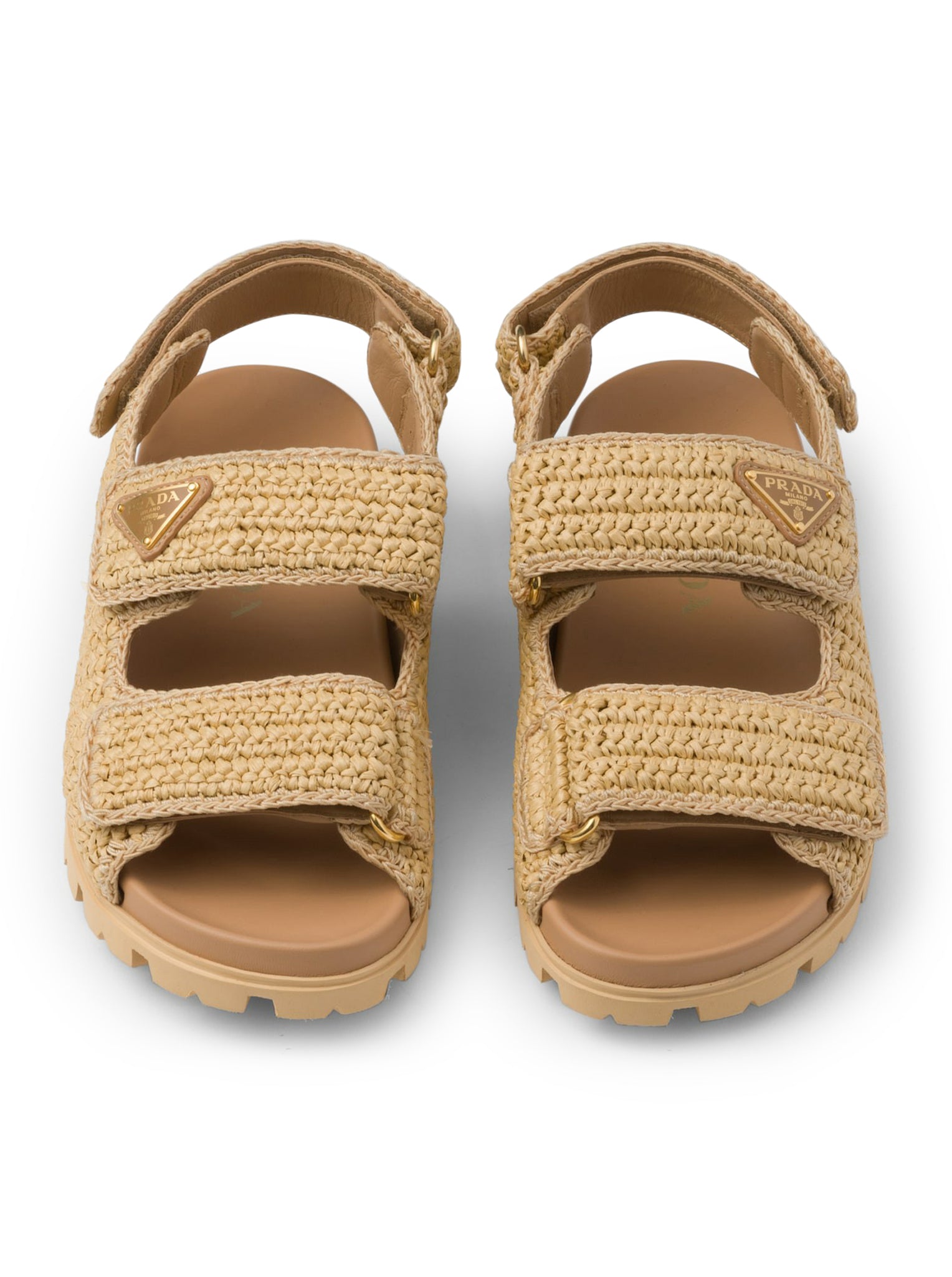 Prada Crochet Sandals in Nude Neutrals - 1X440NF0202C2T F0018 Natural | Comfortable & Stylish Summer Footwear for Beach, Vacation & Casual Outings