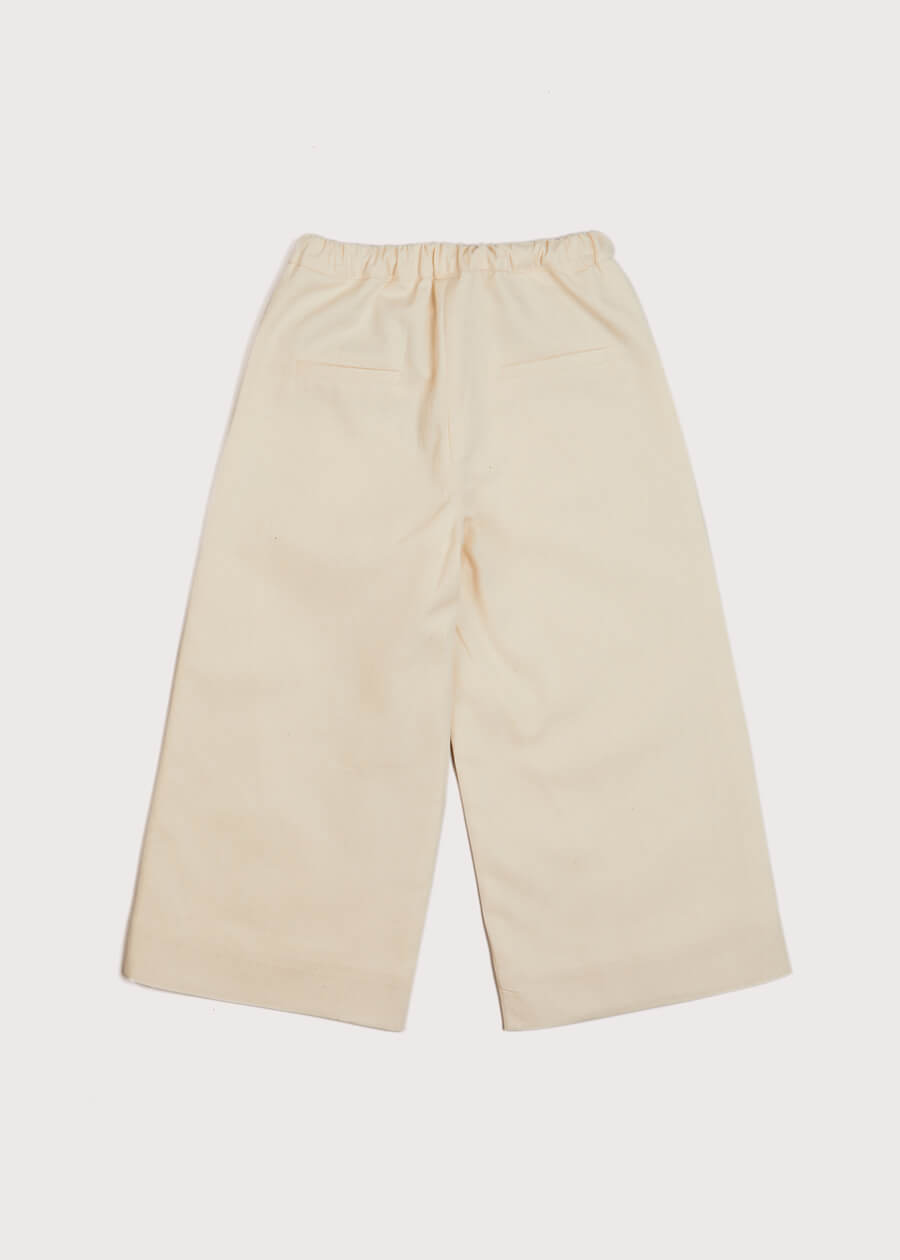 Stylish Beige Wide Leg Front Button Trousers for Kids (2-10 Years) - Perfect for School, Playdates & Casual Outings