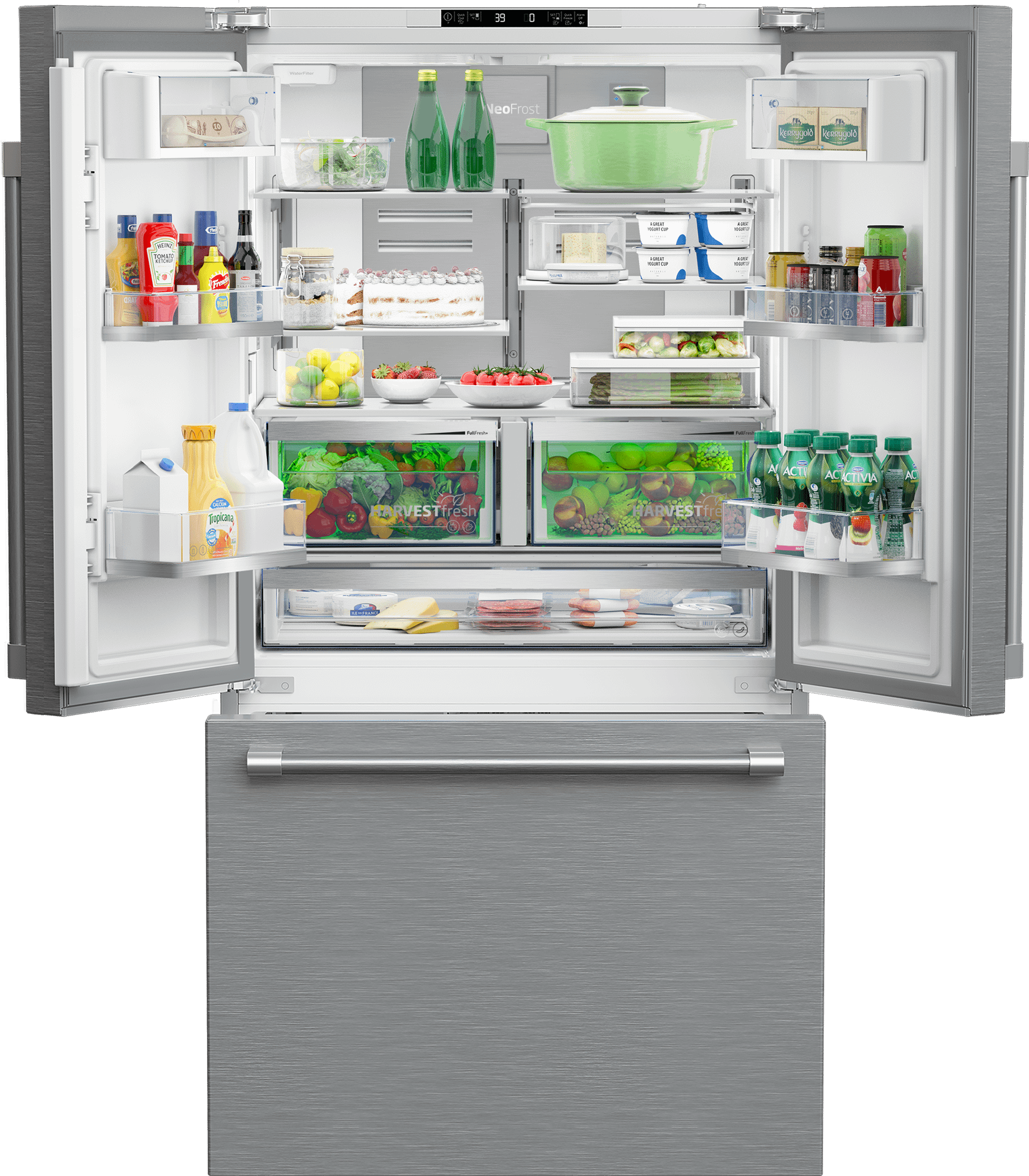 Beko BFFD3624ZSS 36 Inch French Door Refrigerator with Flexi Drawer - Energy Star Stainless Steel Smart Fridge for Modern Kitchen | Perfect for Large Families & Entertaining