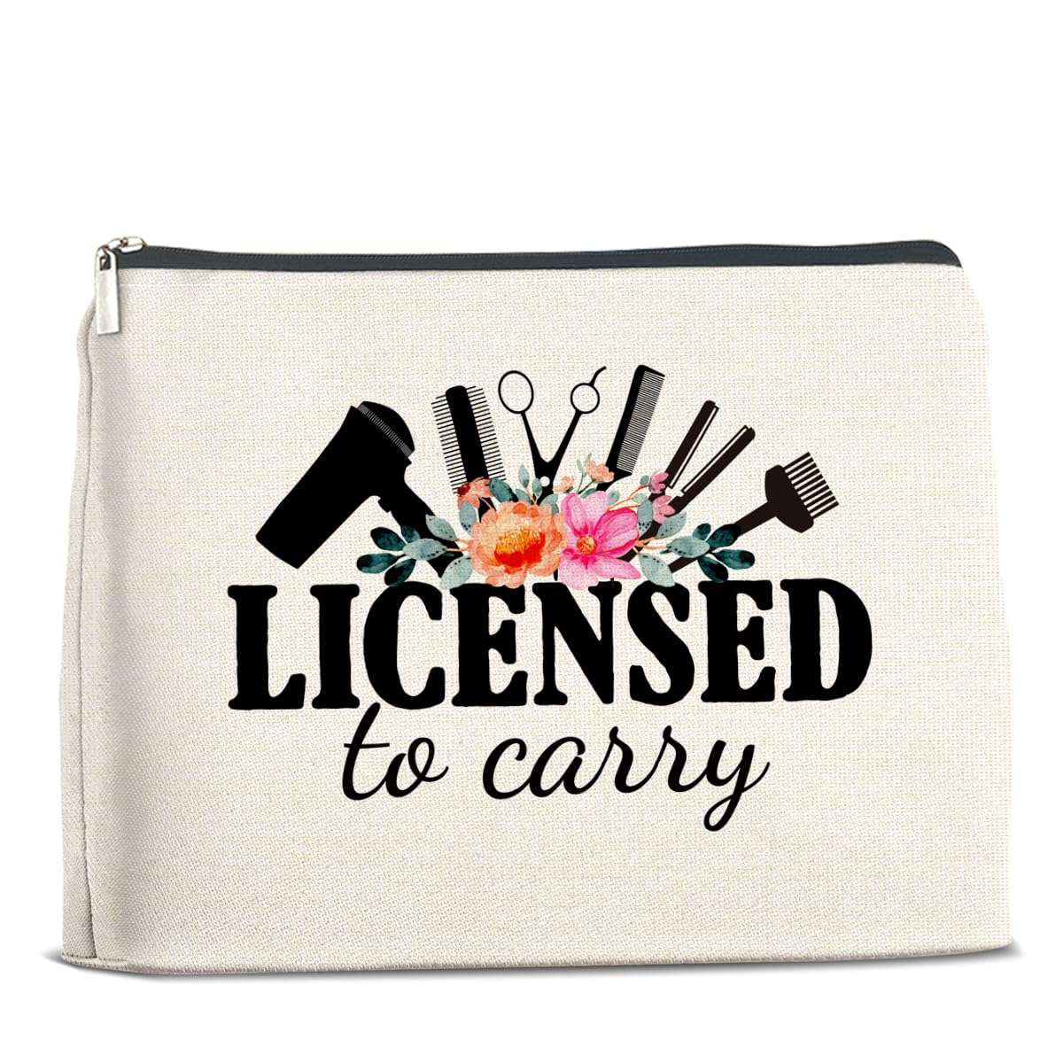 Professional Hair Stylist Gift Set - Large Capacity Zippered Cosmetic Makeup Bag for Hairstylists & Hairdressers (Licensed to Carry) - Perfect for Salon Tools, Travel Essentials & Beauty Storage