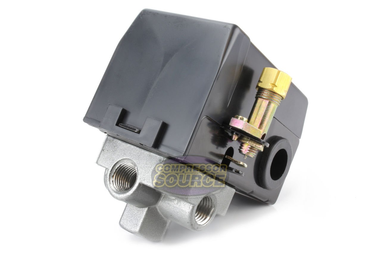 Heavy Duty 140-175 PSI 4 Port Air Compressor Pressure Switch Control - 26 AMP for Industrial, Automotive & Home Workshop Use