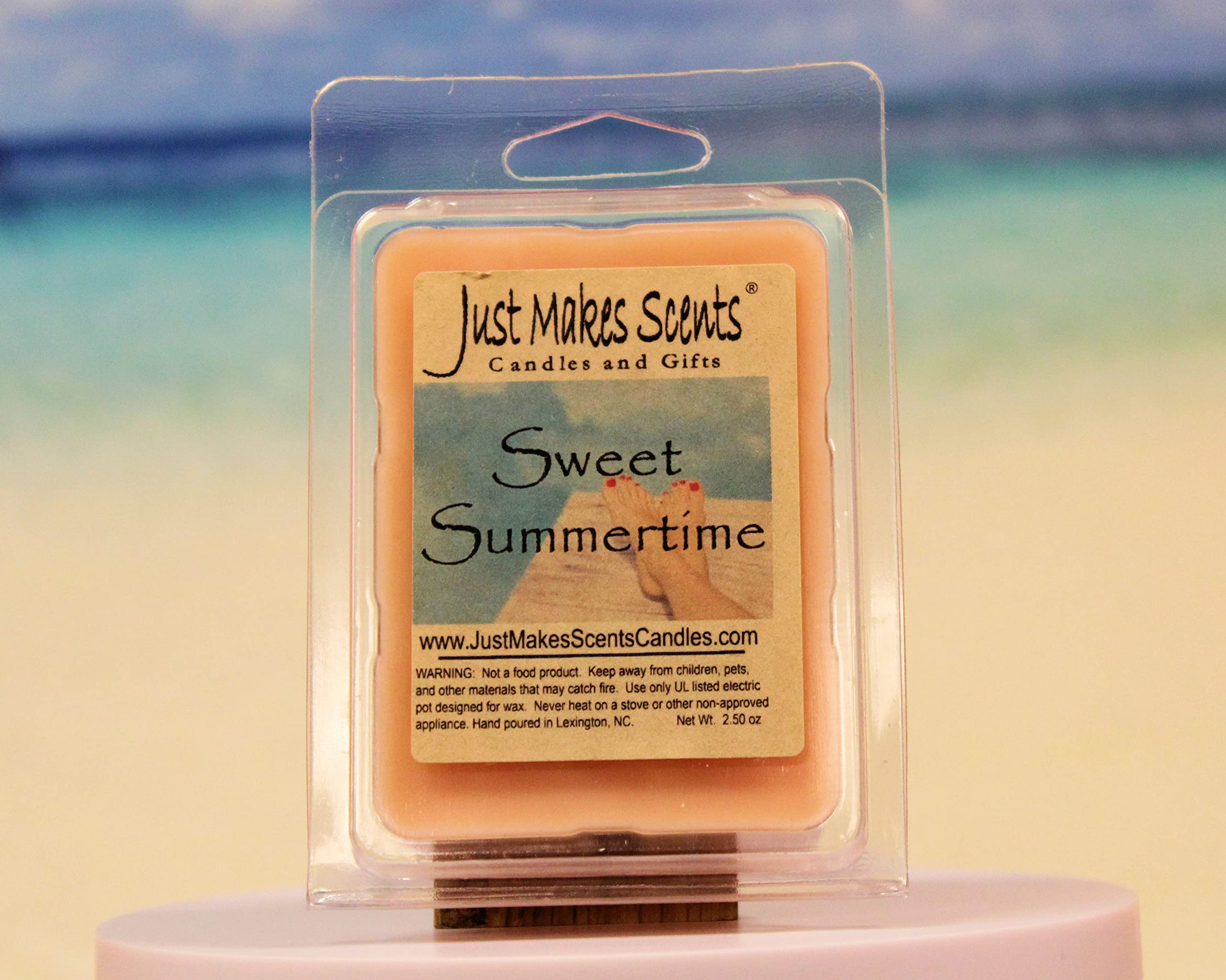 2 Pack Sweet Summertime Scented Soy Wax Melts - Tropical Melon Coconut & Palm Fragrance | Hand Poured in USA | Perfect for Home, Office & Gift Giving | Just Makes Scents
