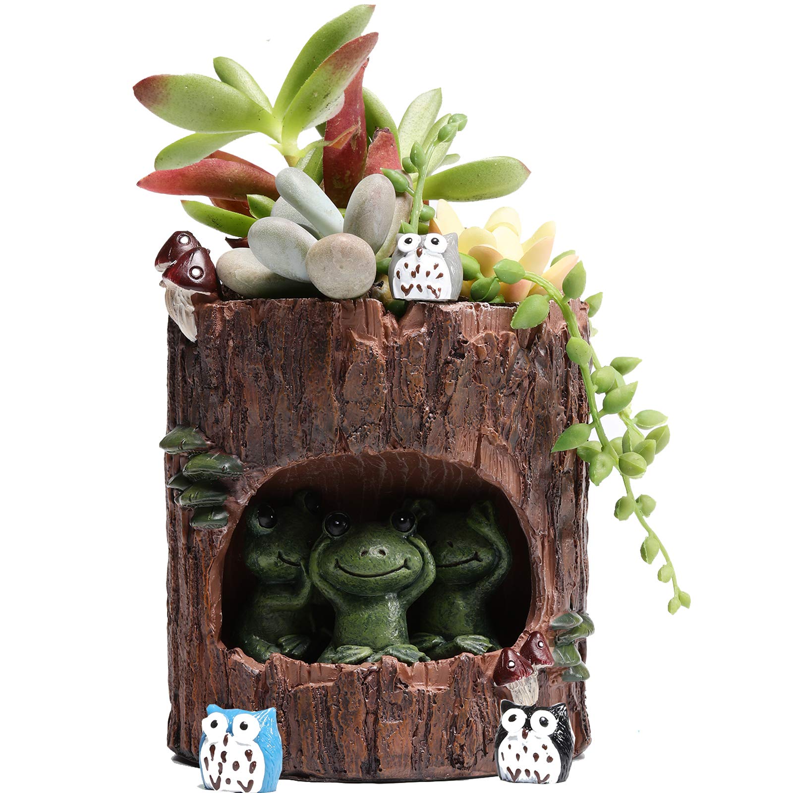 Adorable 4 Inch Succulent Pots - Creative Frog-Shaped Animal Planters for Indoor Plants, Cactus & Small Flowers | Perfect for Home Decor, Office Desk, Living Room, Gift for Women, Men & Kids | Ideal for DIY Garden, Party Favors & Pen Holder Organizer