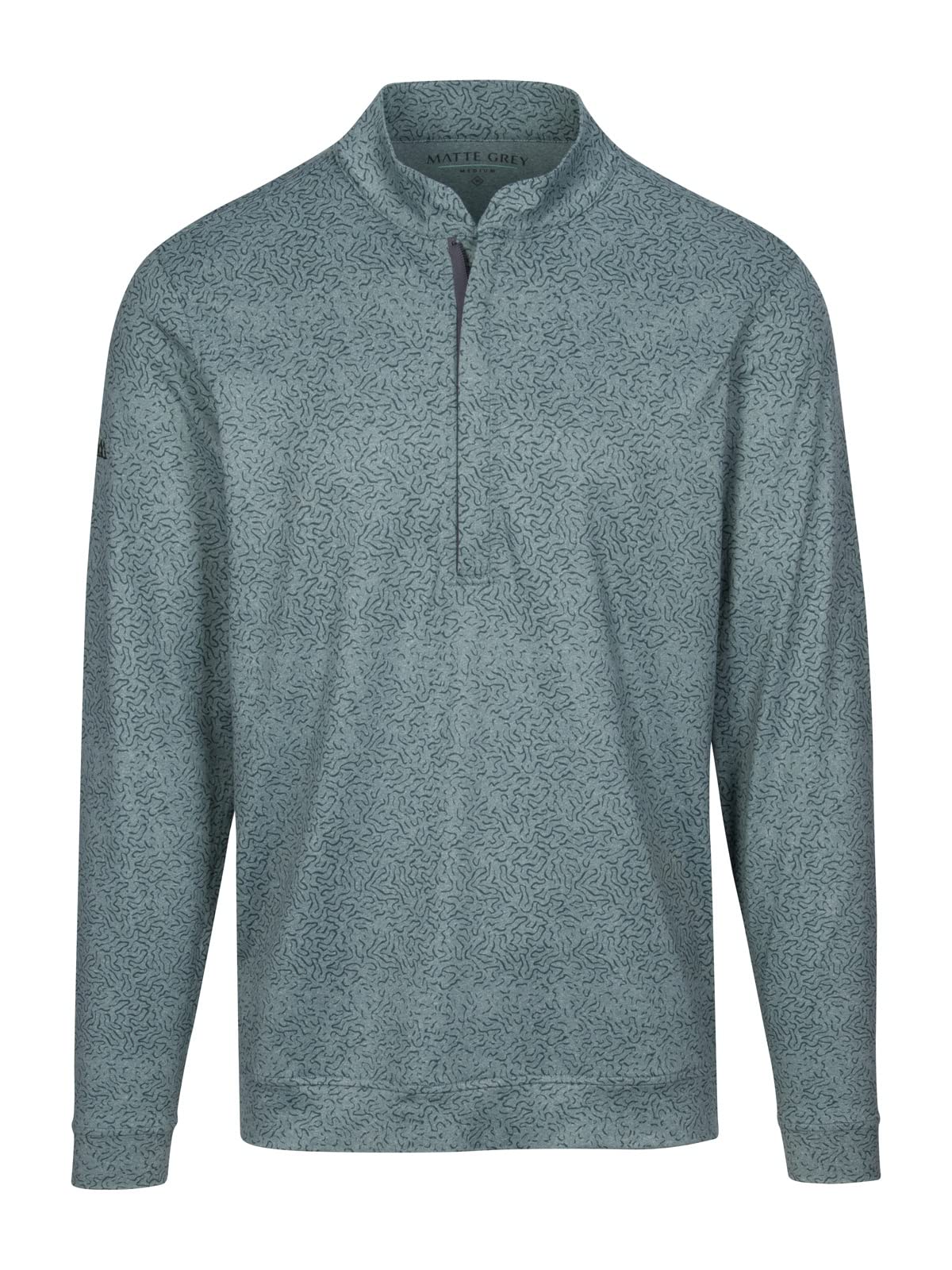 Matte Grey Golf Hightower Dog Leg 1/2 Zip Pullover - Men's Performance Golf Shirt for Cool Weather - Perfect for Golf Courses & Casual Wear