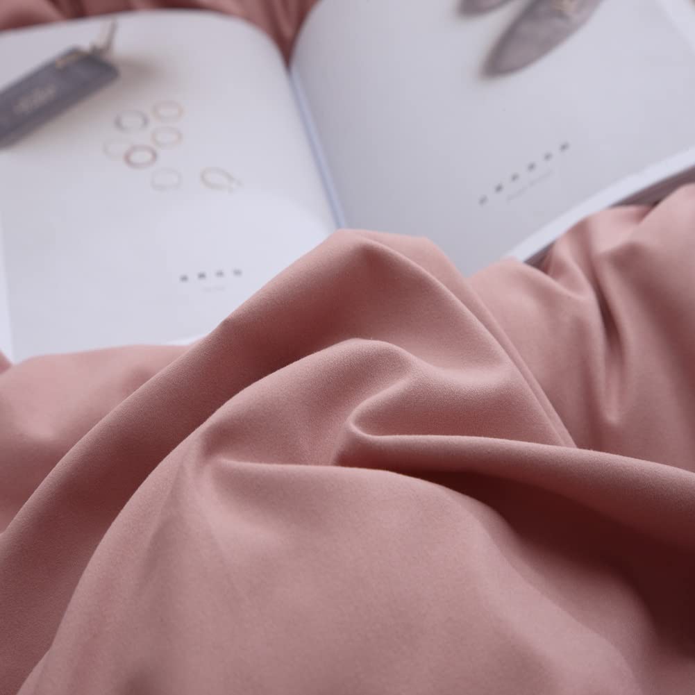 Premium 100% Washed Microfiber King Size Duvet Cover Set - Solid Pink, Ultra Soft & Lightweight Bedding with 1 Duvet Cover + 2 Pillowcases - Perfect for Master Bedroom, Guest Room & Cozy Home Decor