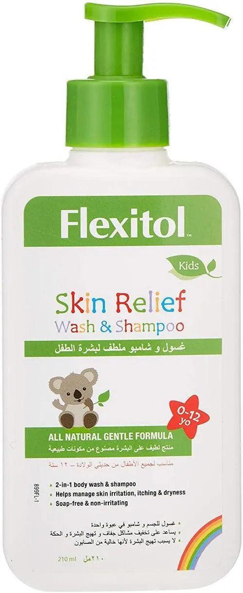 Flexitol Kids Skin Relief Wash & Shampoo 210ml - Gentle Eczema & Dry Skin Care for Babies & Toddlers - Hypoallergenic, Tear-Free Formula for Bath Time & Daily Use