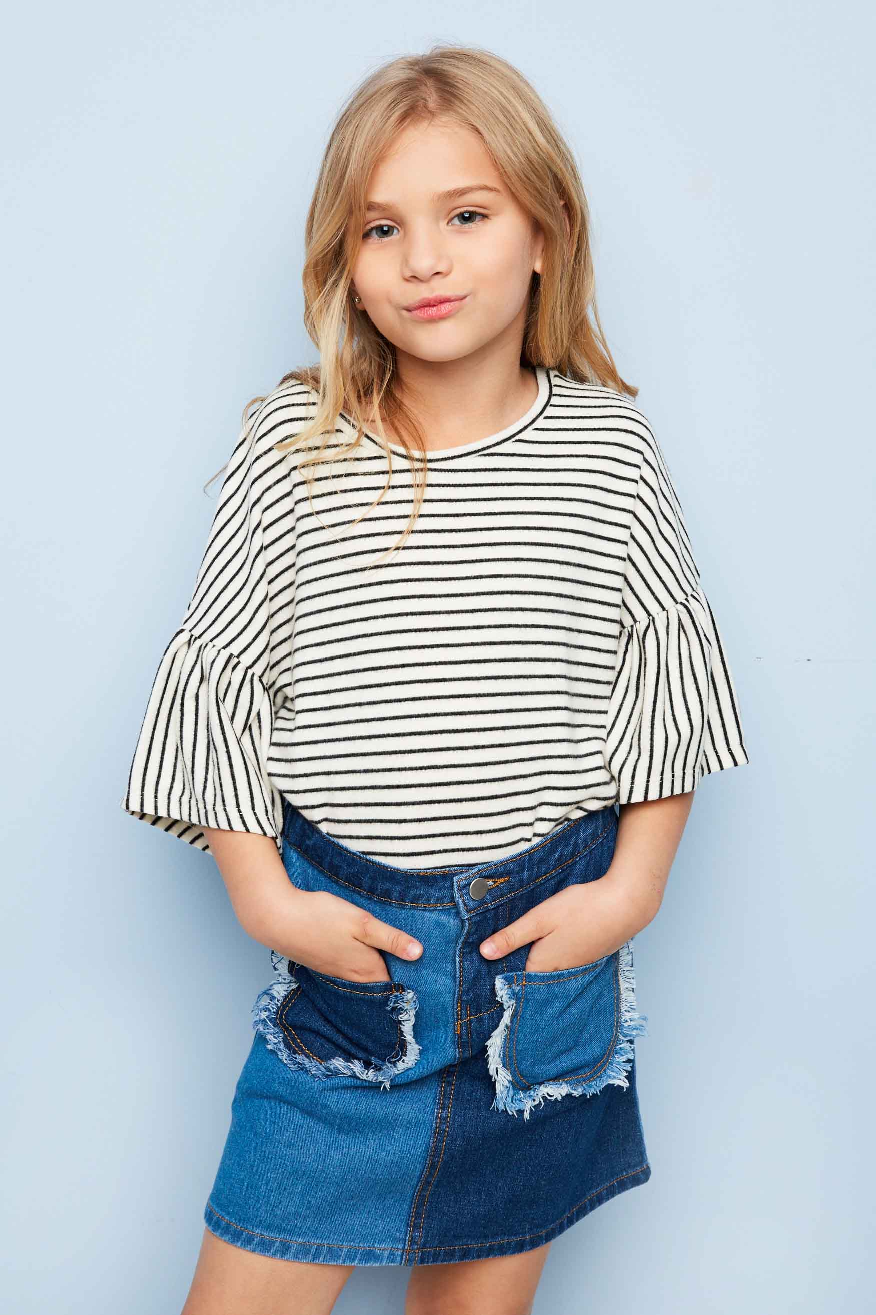 Stylish Two Tone Denim Skirt for Women - High Waist A-Line Denim Skirt with Contrast Color Panels | Perfect for Casual Outfits, Summer Fashion & Streetwear Looks