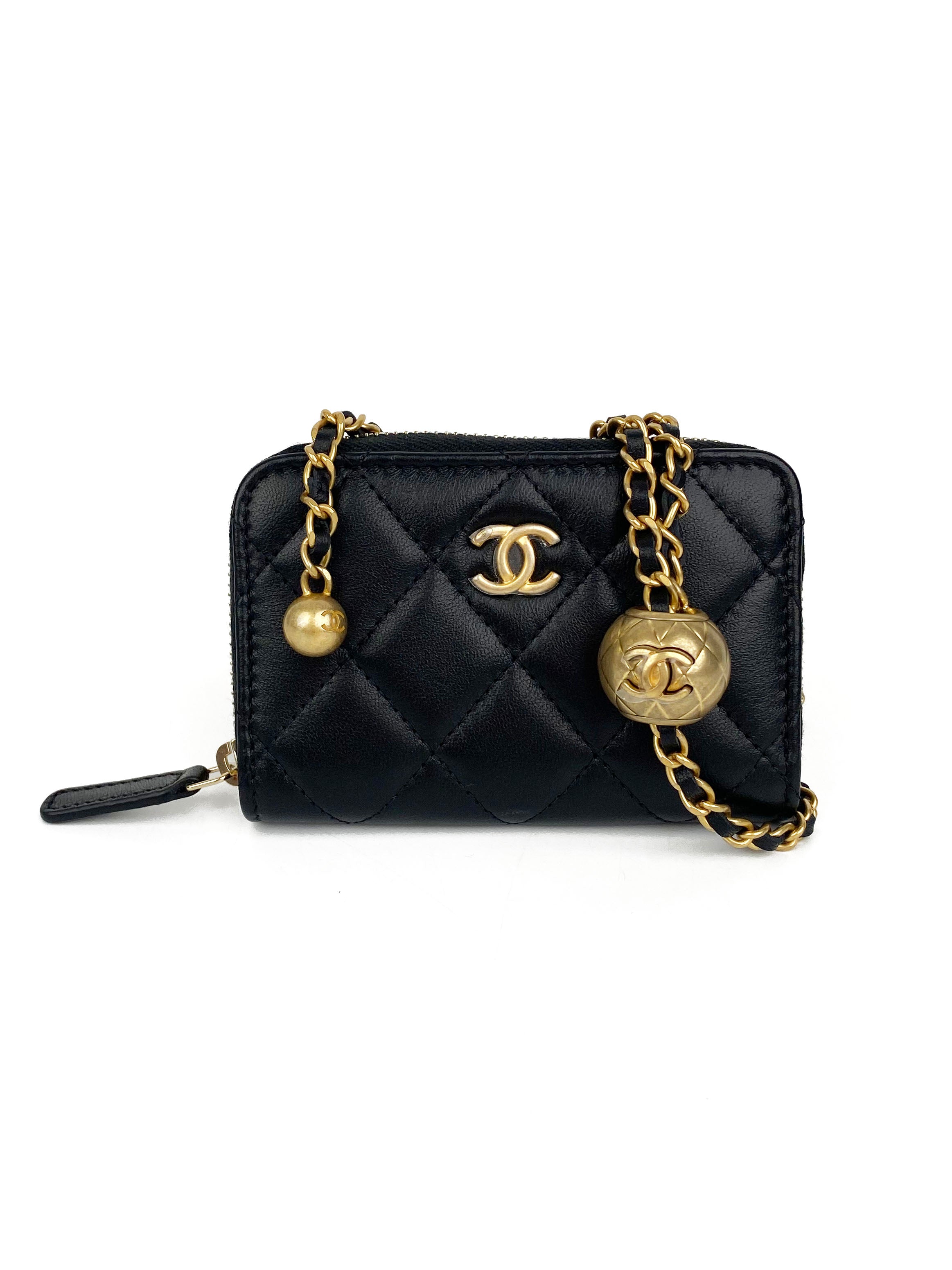 Chanel Black Mini Zip Belt Bag with Pearl Crush - Stylish Crossbody Waist Bag for Women, Fashion Accessories for Daily Use, Parties & Travel