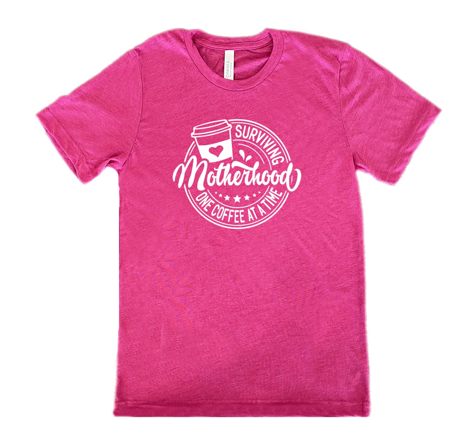 Funny Unisex T-Shirt 'Surviving Motherhood One Coffee at a Time' - Perfect Gift for Moms, Coffee Lovers - Great for Mother's Day, Baby Showers & Everyday Wear