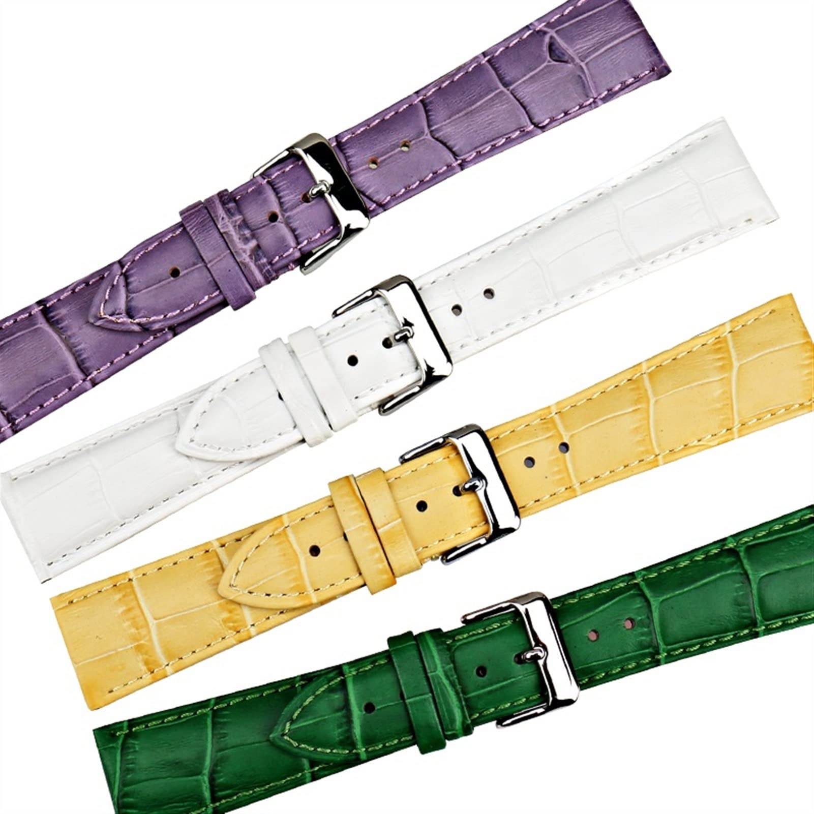 Genuine Leather Watch Bands for Men & Women - Alligator Pattern Watch Straps Replacement Bracelet | Perfect for Business, Casual & Dress Watches