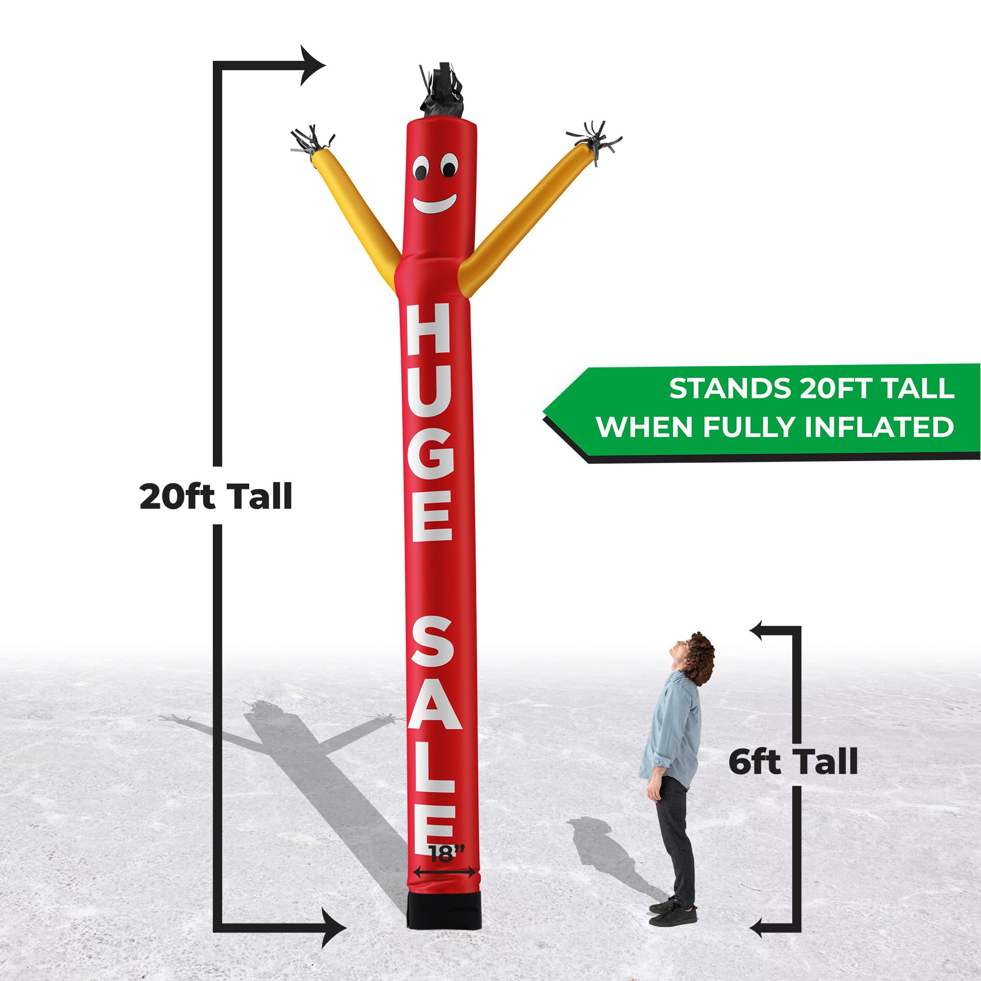 20-Ft Air Dancer Inflatable Tube Man for Outdoor Advertising & Events - No Blower Included | Eye-Catching Marketing Tool for Car Dealerships, Grand Openings & Festivals