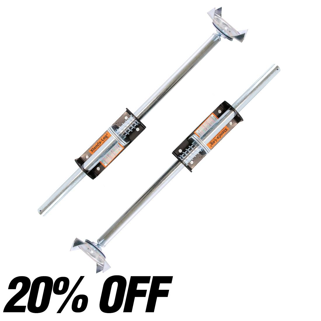 Xtenda Leg Ladder Levelers with Cleated Feet - Heavy Duty Adjustable Ladder Stabilizers for Uneven Surfaces - Perfect for Roofing, Construction, and Home Improvement Projects