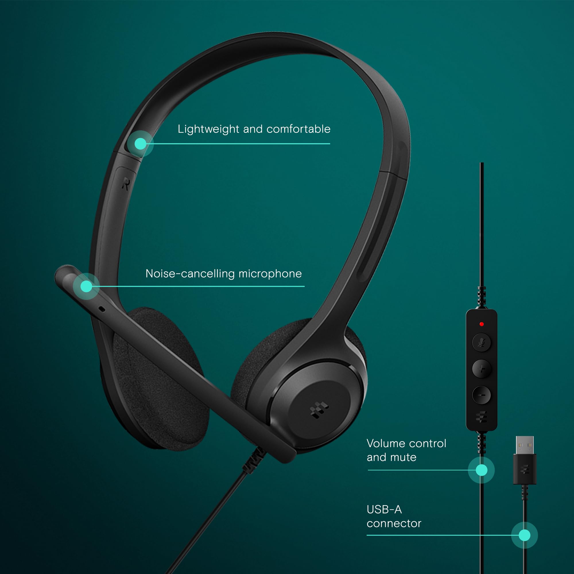 EPOS C1 USB A Wired Business Headset with Noise-Canceling Microphone - HD Audio, Comfortable On-Ear Design, Chrome Certified for PC, Laptop & Office Use - Perfect for Remote Work, Video Calls & Online Meetings