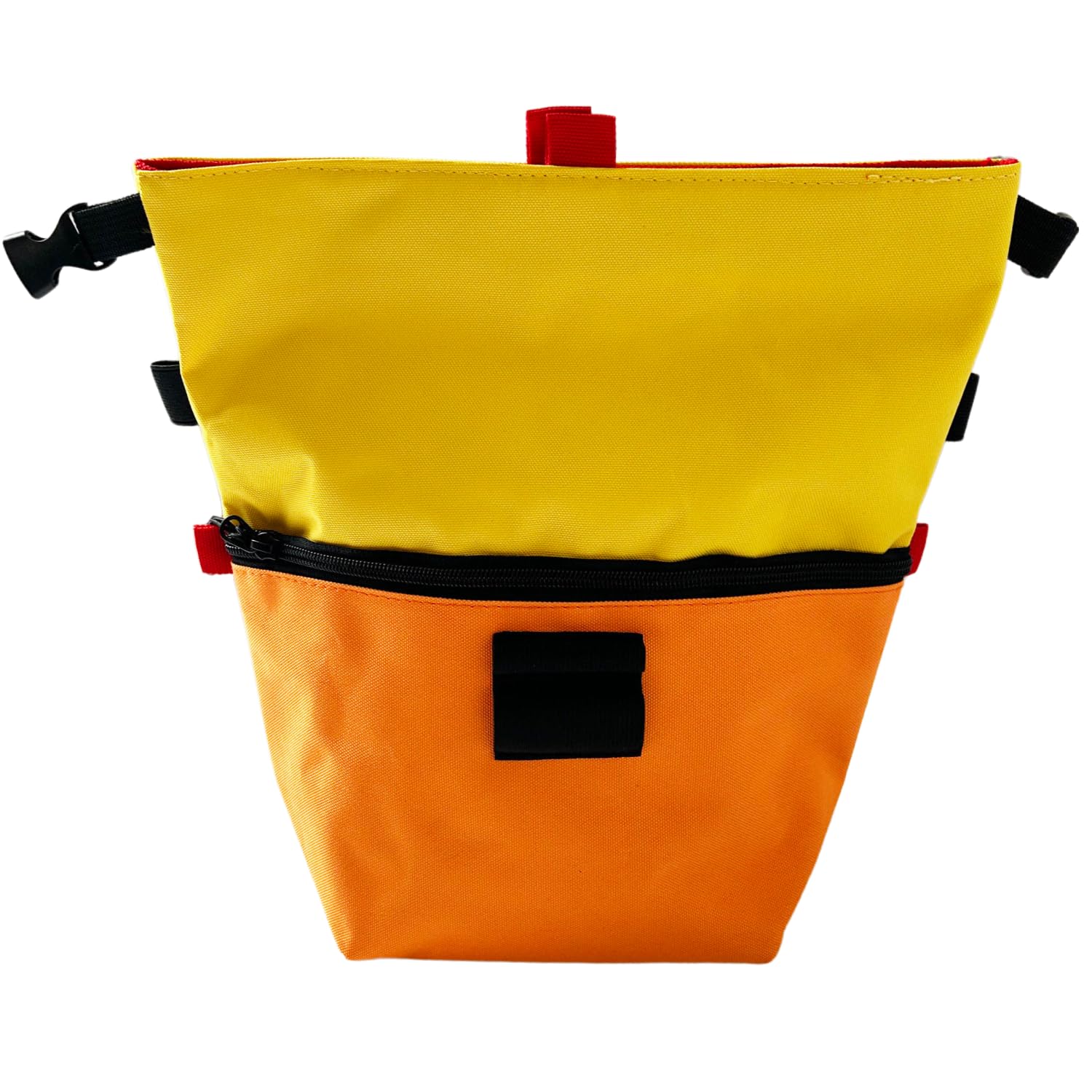 SESH Large Chalk Bucket for Climbing & Bouldering - Magnetic Closure Chalk Bag with 4 Brush Holders & 2 Mesh Side Pockets - Durable Chalk Organizer for Rock Climbing, Gym Training & Outdoor Sports