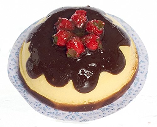 Falcon Dollhouse Miniature Boston Creme Pie with Cherries - 1:12 Scale Miniature Dessert for Dollhouse Decor, Mini Food Collection & DIY Craft Projects