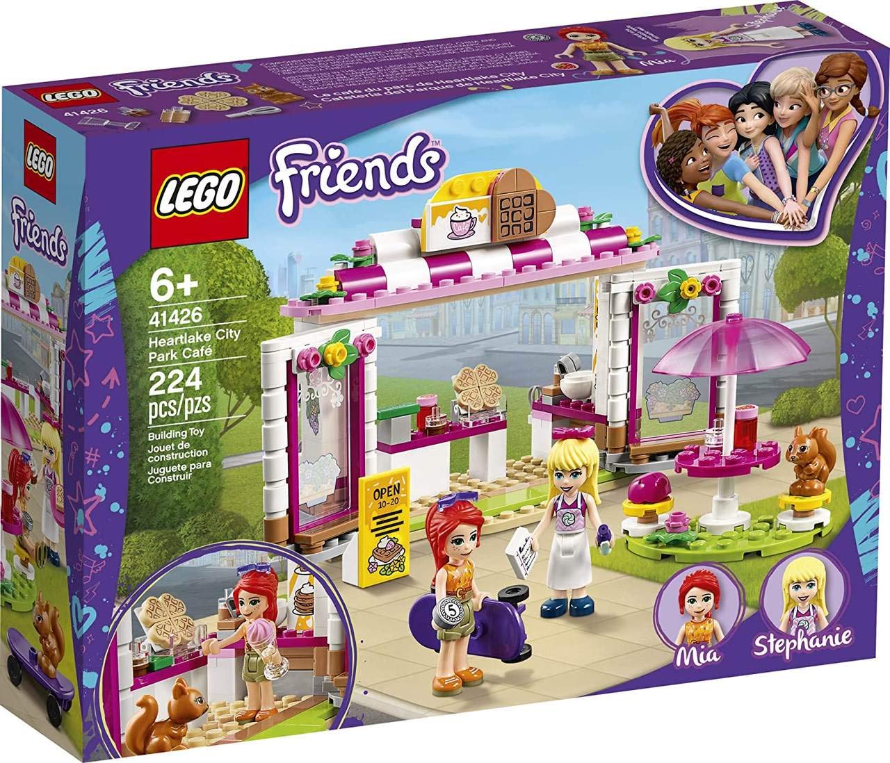 LEGO Friends Heartlake City Park Café 41426 Building Toy Set - 224-Piece Outdoor Café Playset with 2 Mini-Doll Figures for Creative Role Play | Perfect Birthday Gift for Kids Ages 6+ | Fun Pretend Play for Playdates & Family Game Nights
