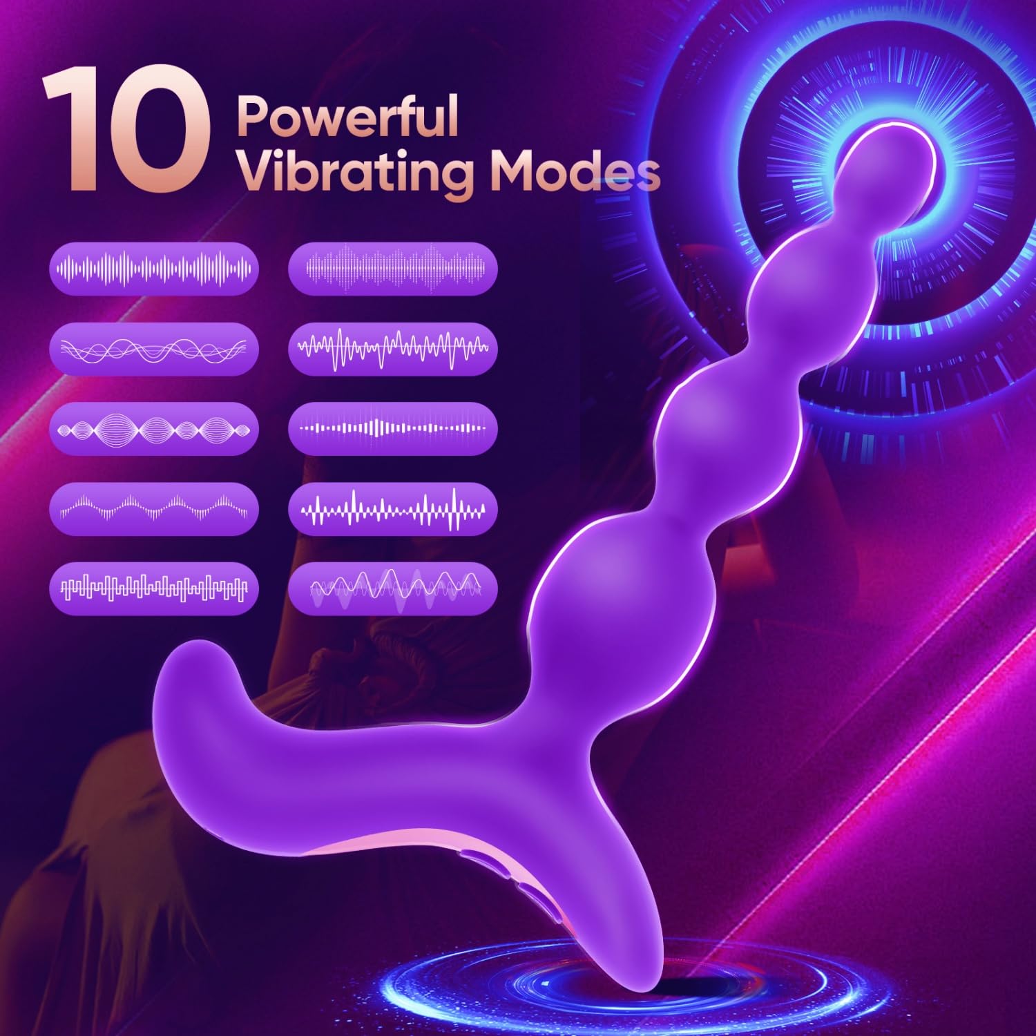**Vibrating Anal Beads & Butt Plug - Prostate Massager for Men, G-Spot Stimulator for Women, Couples Adult Sex Toy with Powerful Vibrations (Dark Purple) - Perfect for Solo Play & Couples Intimacy**