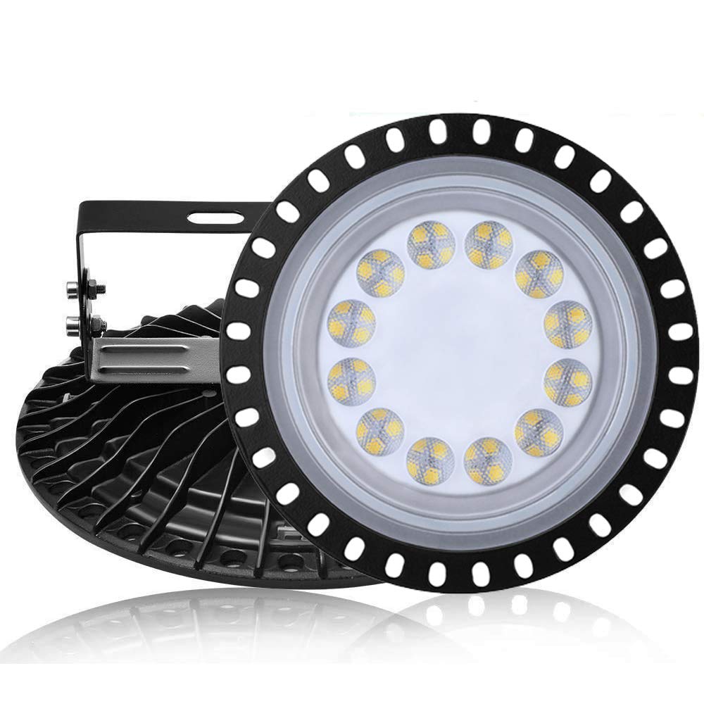 UFO LED High Bay Lights 50W 10000LM - 6000K-6500K Daylight White Ultra Thin Shop Light for Warehouse, Garage, Barn, Workshop, Gym, Factory & Retail Store Lighting