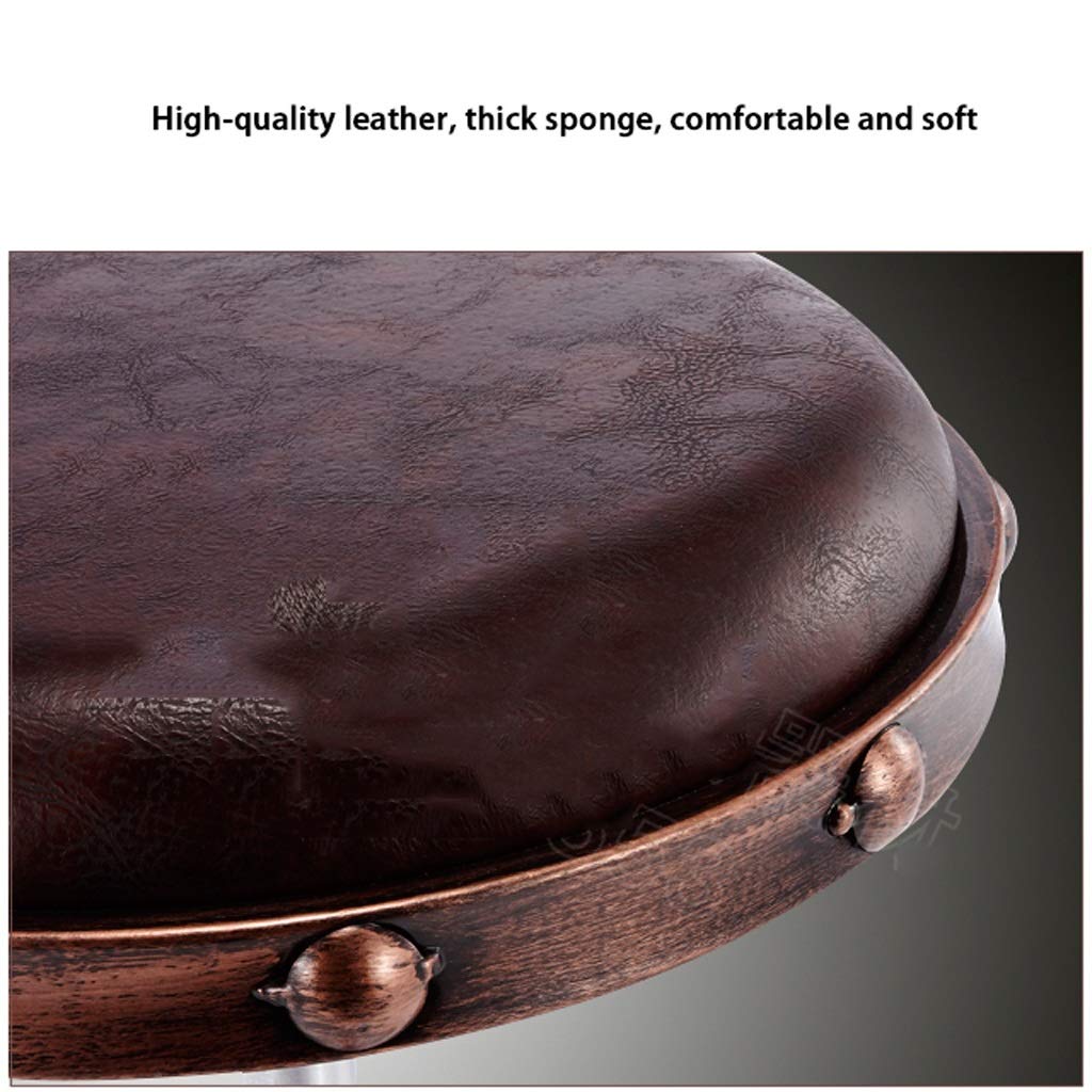 GCX Adjustable Salon Stool with Swivel Base - Professional Hairdressing Stool for Barbershops, Beauty Salons, Manicure & Hair Cutting - Ergonomic Rotating Stool in Brown - Perfect for Styling, Cutting & Nail Services