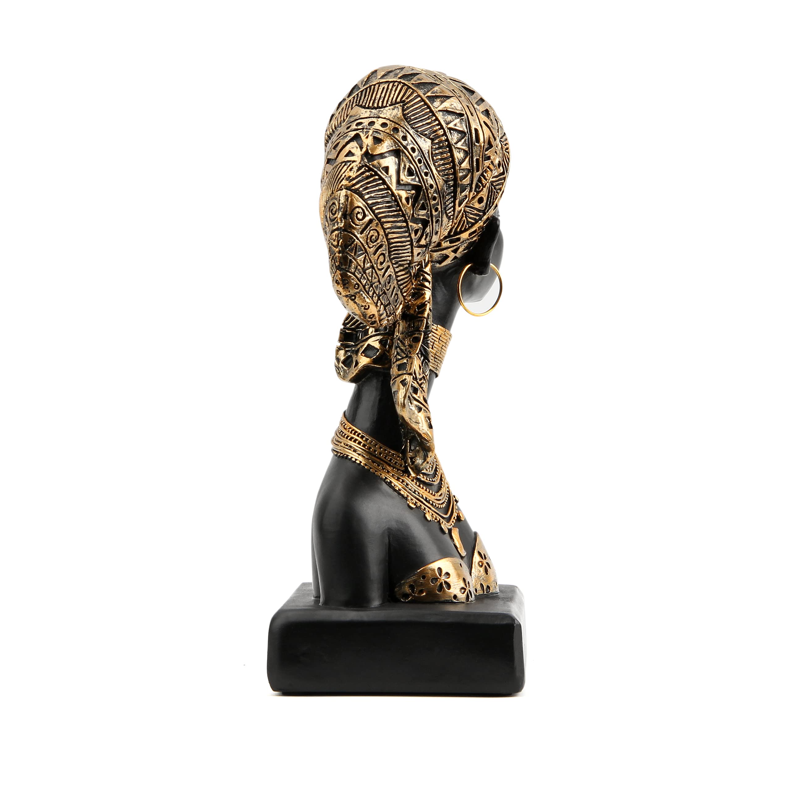 Modern African Lady Bust Statue - Handcrafted Home Decor for Shelf, Bookshelf, Desk & Table - Perfect for Living Room, Bedroom & Office Decor | African Art Sculpture for Cultural Home Accents