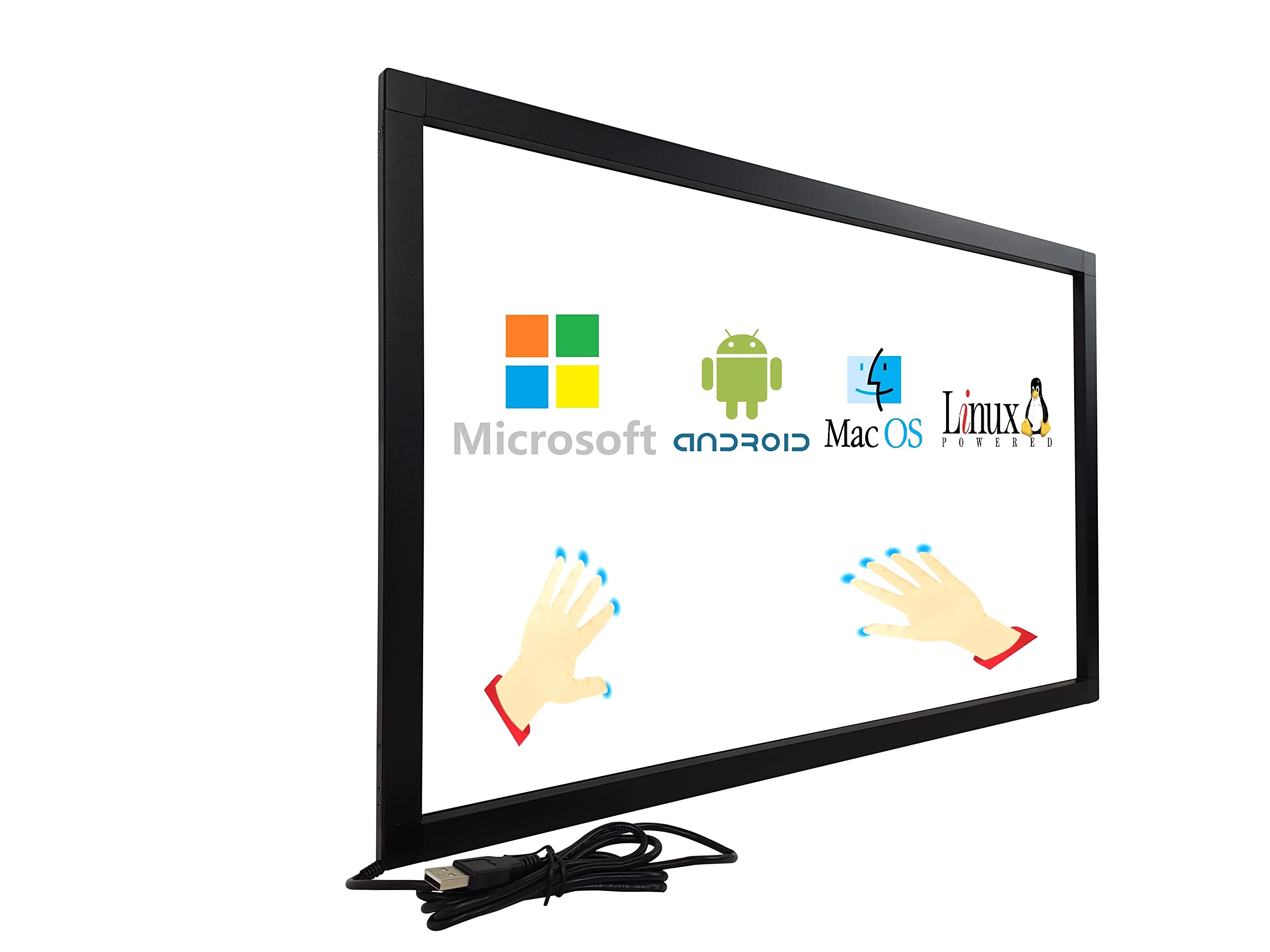 DeYoWo 55 Inch 10-Point Interactive IR Touch Screen Overlay Frame - Driver-Free Solution for Touch TVs, Monitors, Whiteboards & Digital Signage - Perfect for Classrooms, Meetings & Retail Displays