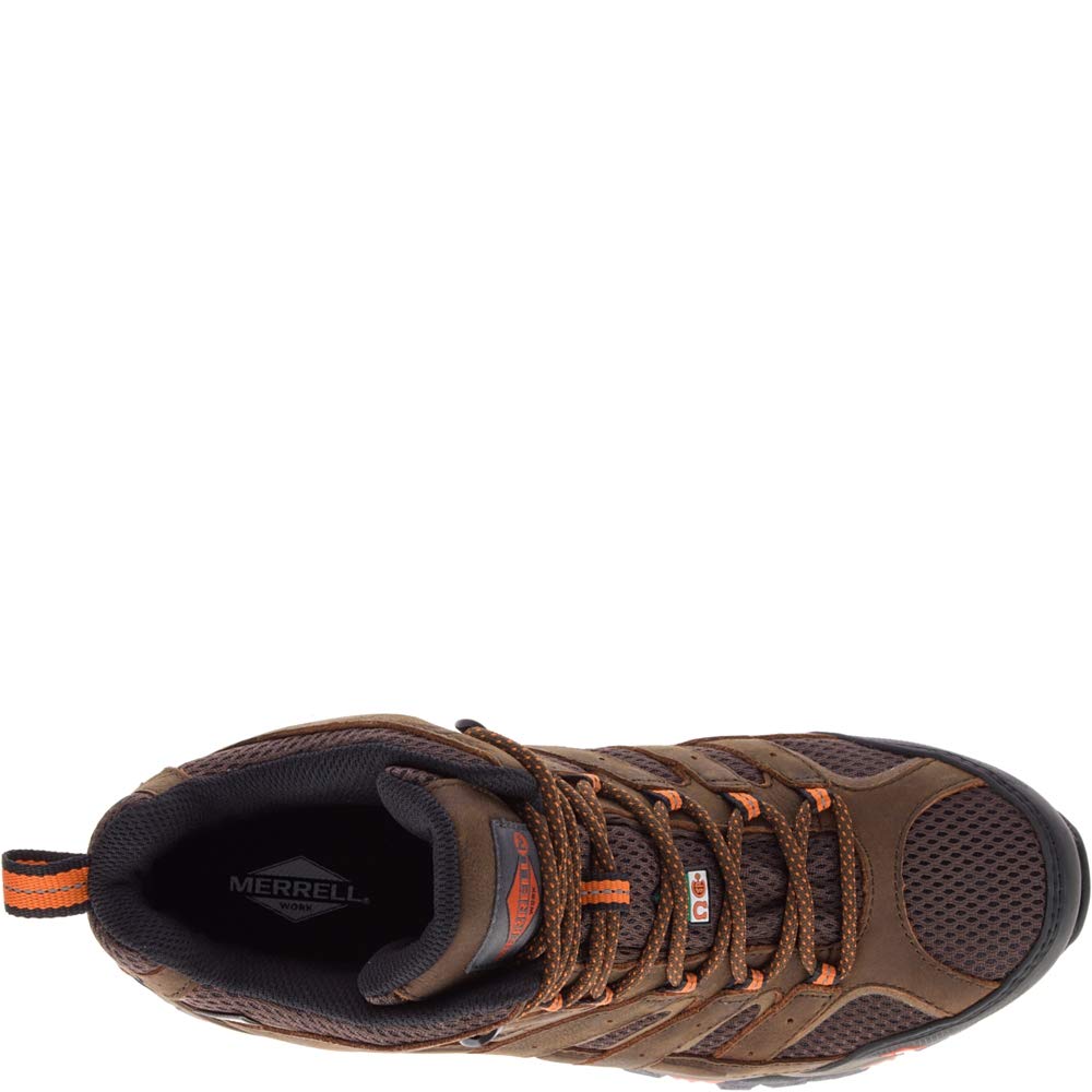 Merrell Men's Moab Vertex Mid WP CT CSA Safety Hiking Boots - Waterproof Work Shoes for Construction, Outdoor & Industrial Use