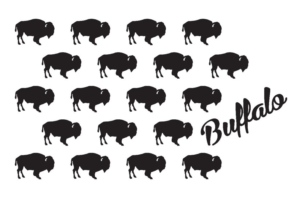Buffalo Travel Poster - 36x54 Giclee Gallery Print, Wall Art Decor for Home & Office | Vintage Cityscape Wall Decor for Living Room, Bedroom or Office