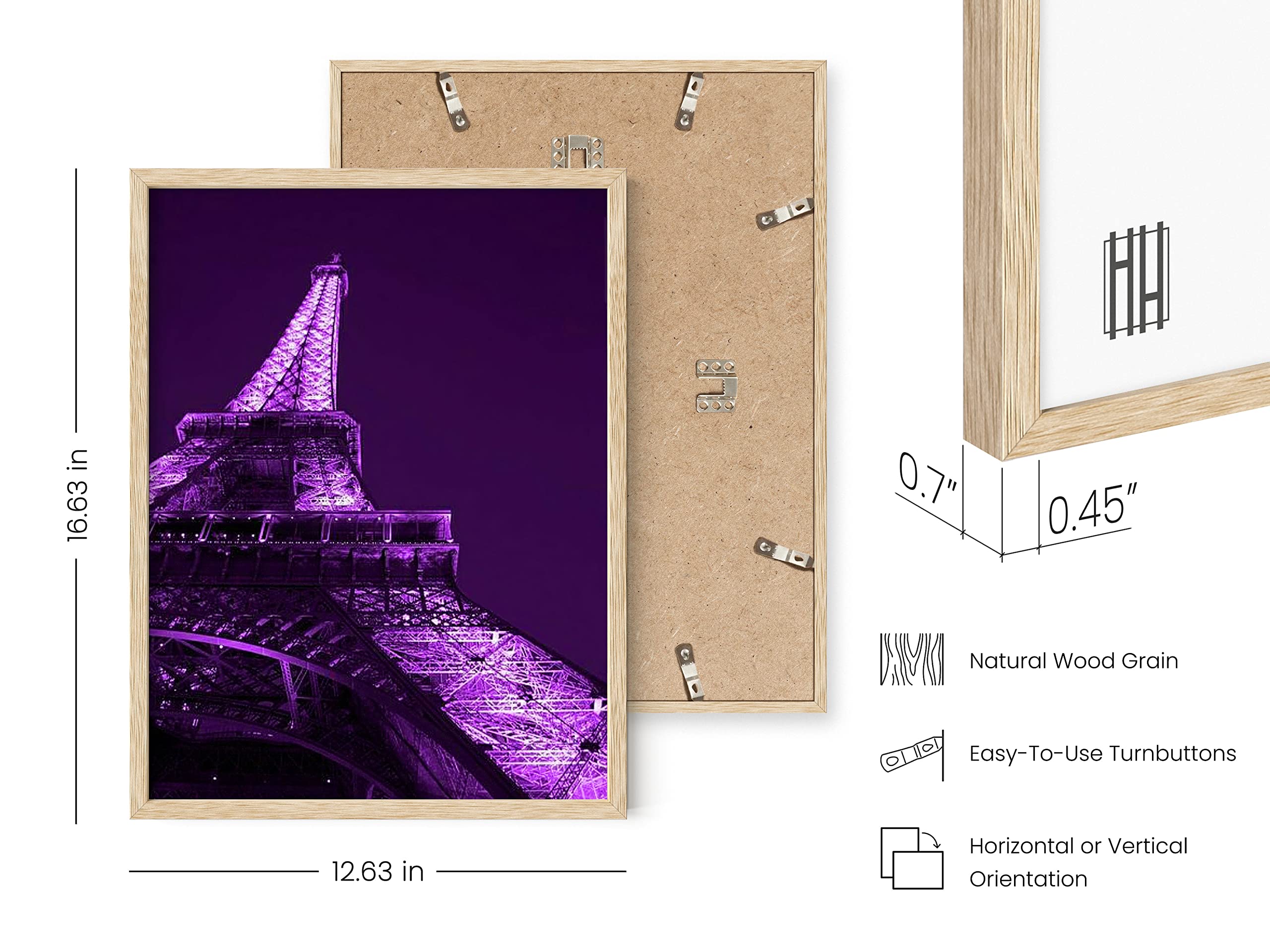 HAUS AND HUES Purple Paris Wall Art Decor - Aesthetic Bedroom Posters for Teens, Beige Framed 12