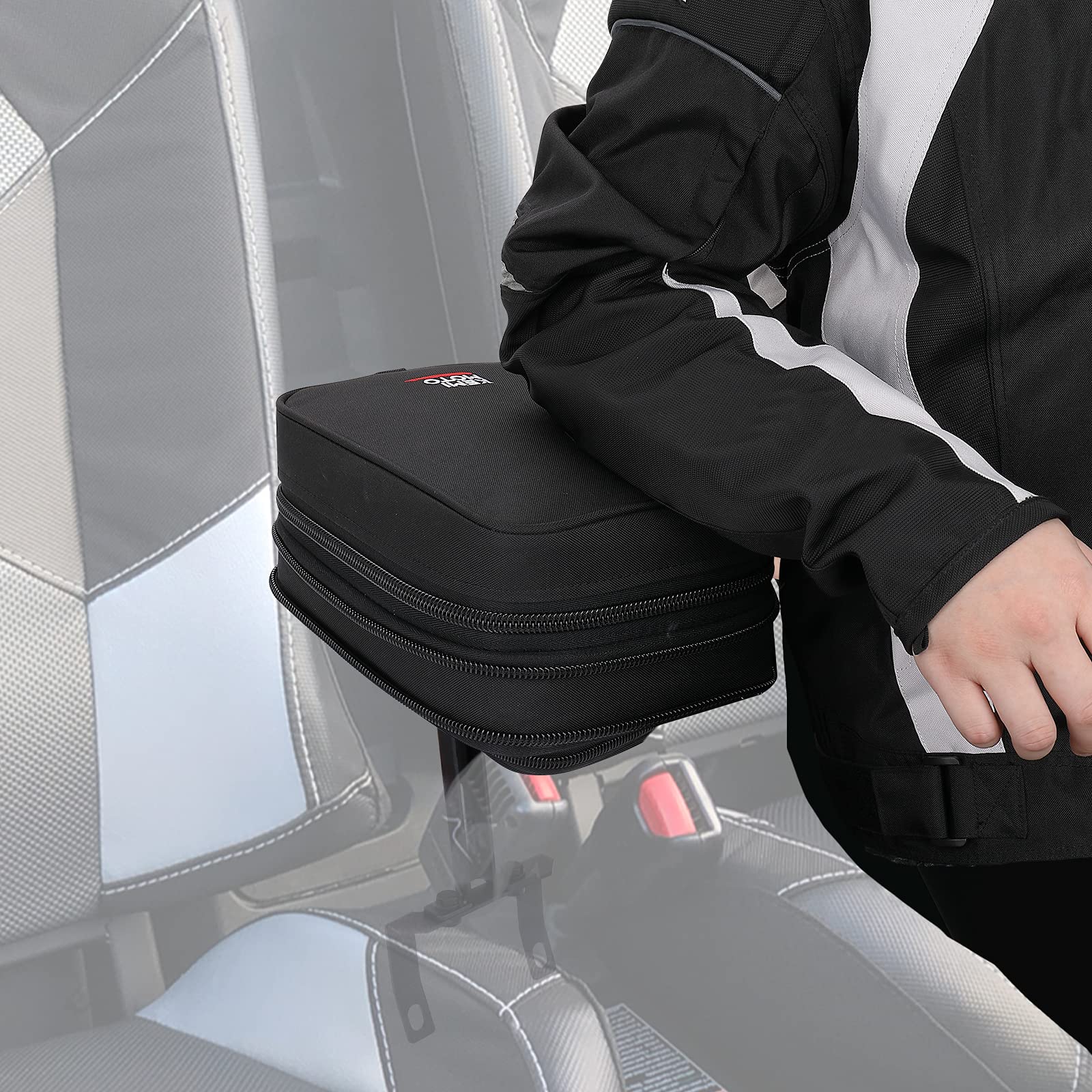KEMIMOTO UTV Armrest Safe - 1680D High-Density Storage Bag for Polaris RZR 900/1000/XP Models - Secure Console Organizer for Guns, Phones & Valuables - Perfect for Off-Roading, Hunting & Adventure Trips