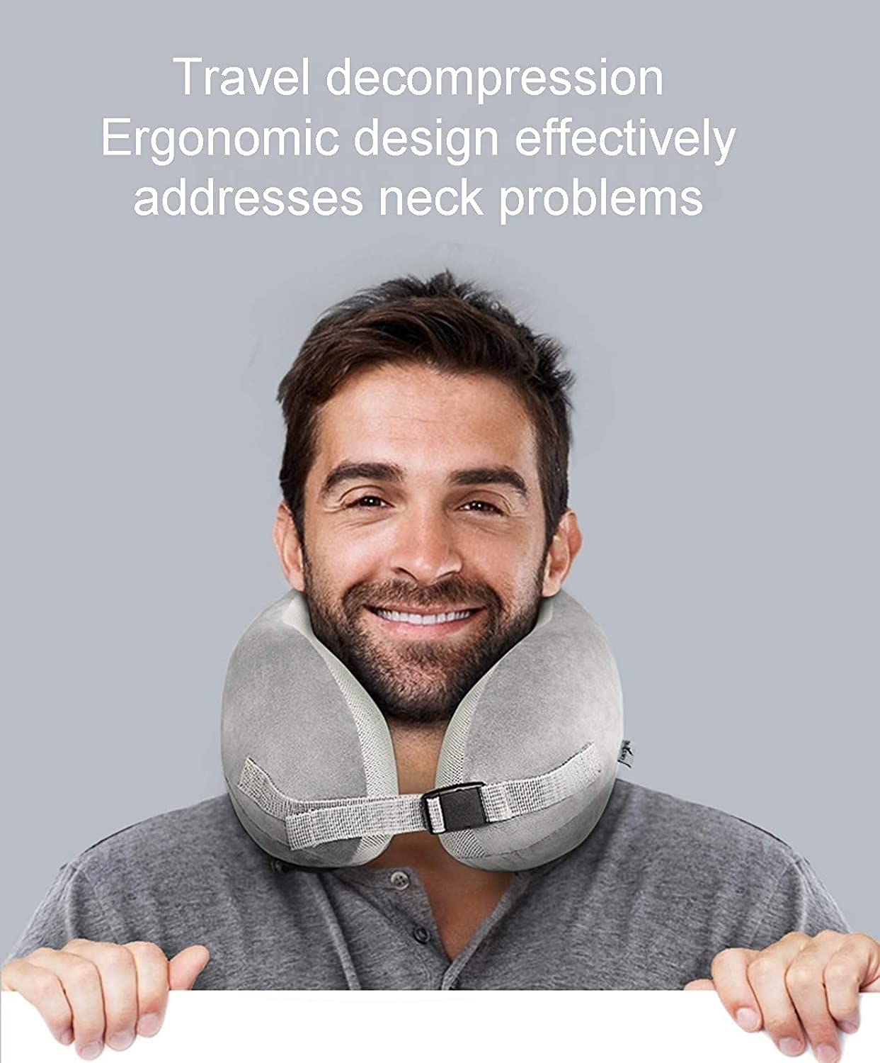 Memory Foam Travel Pillow - U-Shaped Neck Support Pillow for Airplane, Car & Bed | Ultra Soft & Comfortable Cervical Pillow | Lightweight & Portable Neck Cushion | Machine Washable | Perfect for Long Flights, Road Trips & Home Use