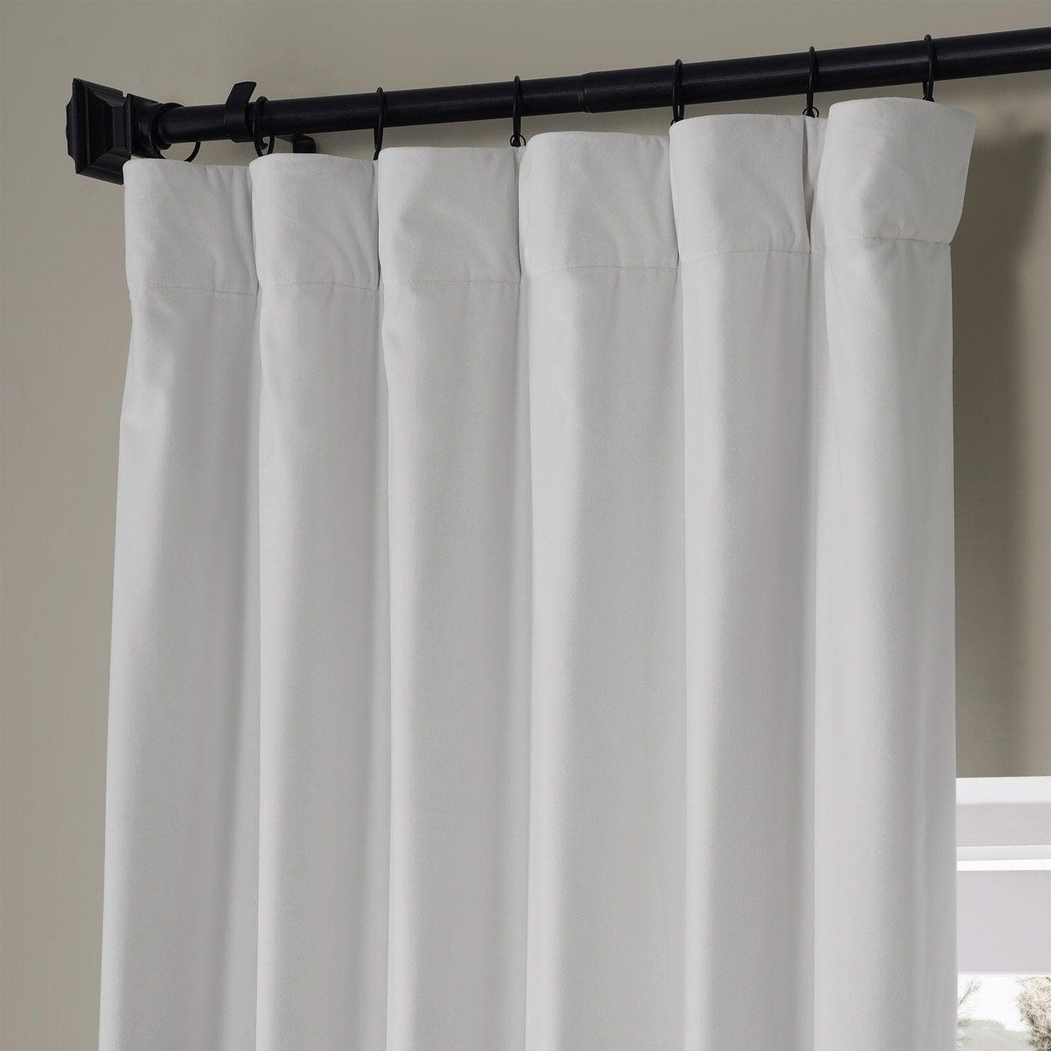 Luxury Misty White Signature Plush Velvet Blackout Curtains for Bedroom & Hotel - Noise Reducing, Thermal Insulated, Room Darkening Drapes for Better Sleep