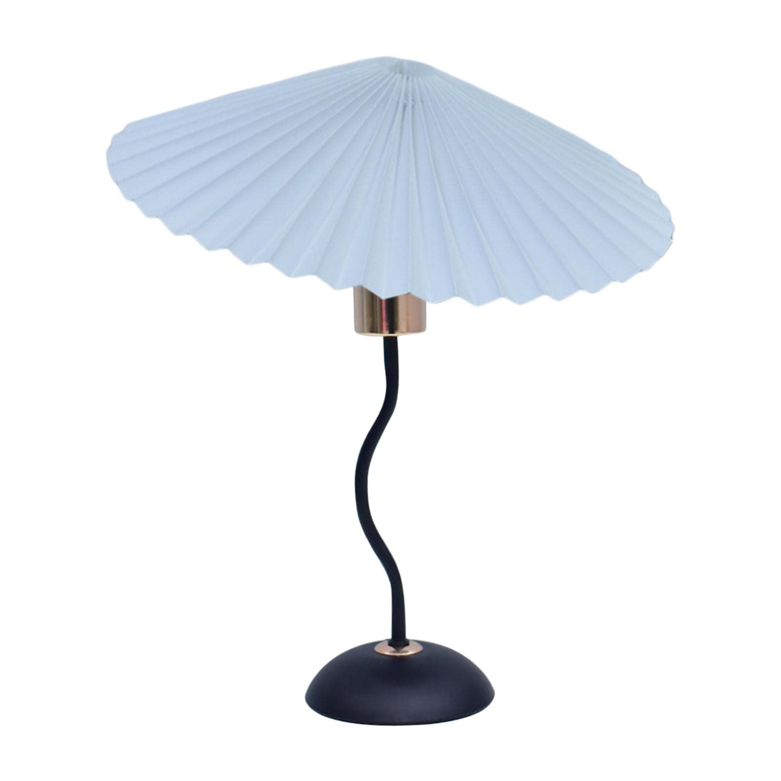 Gazechimp Dimmable Pleated Table Lamp with Fabric Lampshade - Eye-Caring Night Light for Study, Bedside, Living Room & Bedroom - Perfect for Home, Office and Cafe Decor (Black & White)